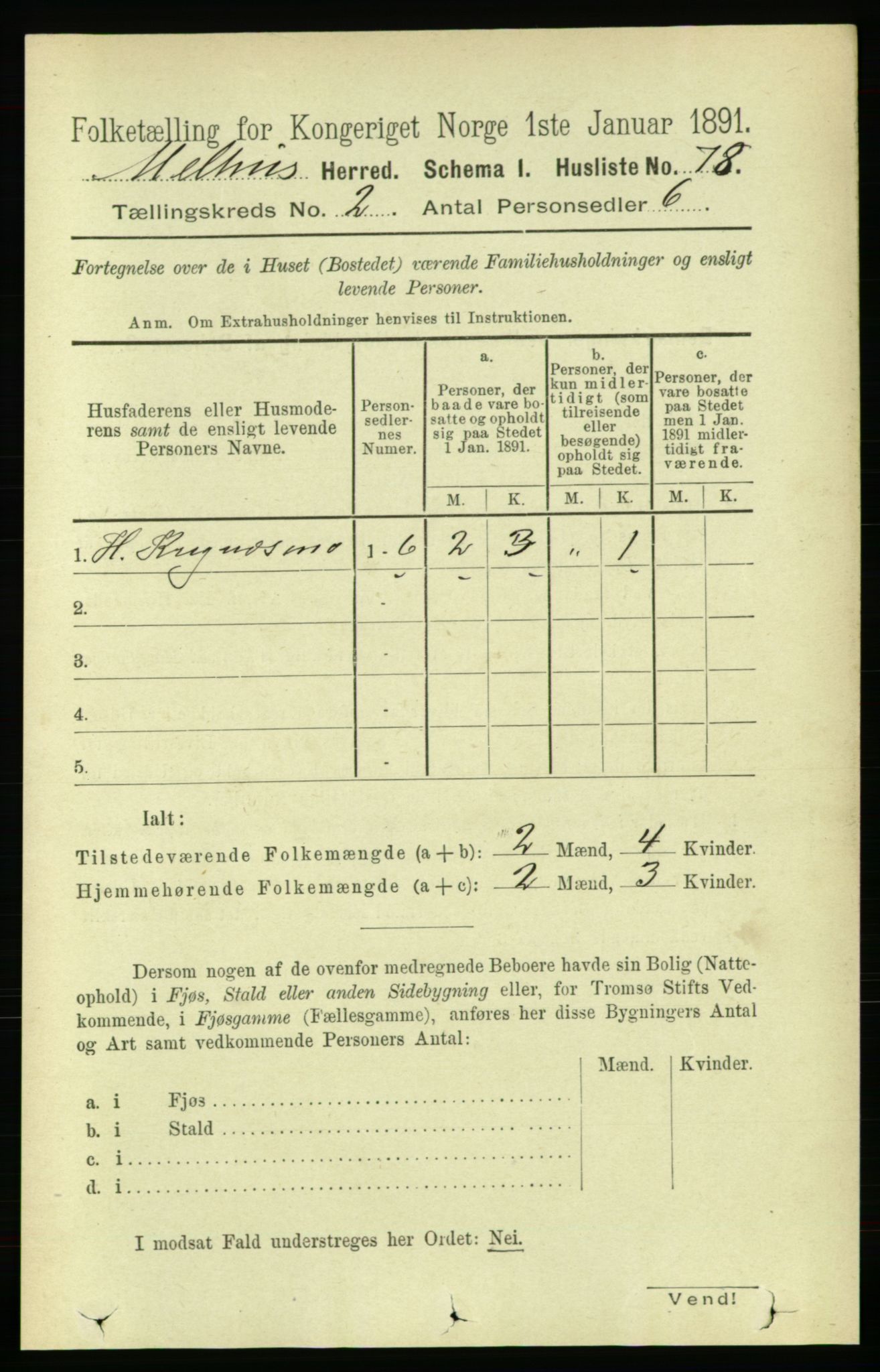 RA, 1891 census for 1653 Melhus, 1891, p. 715