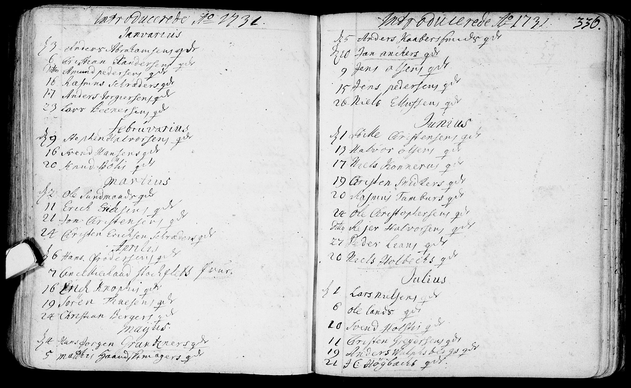 Bragernes kirkebøker, AV/SAKO-A-6/F/Fa/L0003: Parish register (official) no. I 3, 1706-1734, p. 336