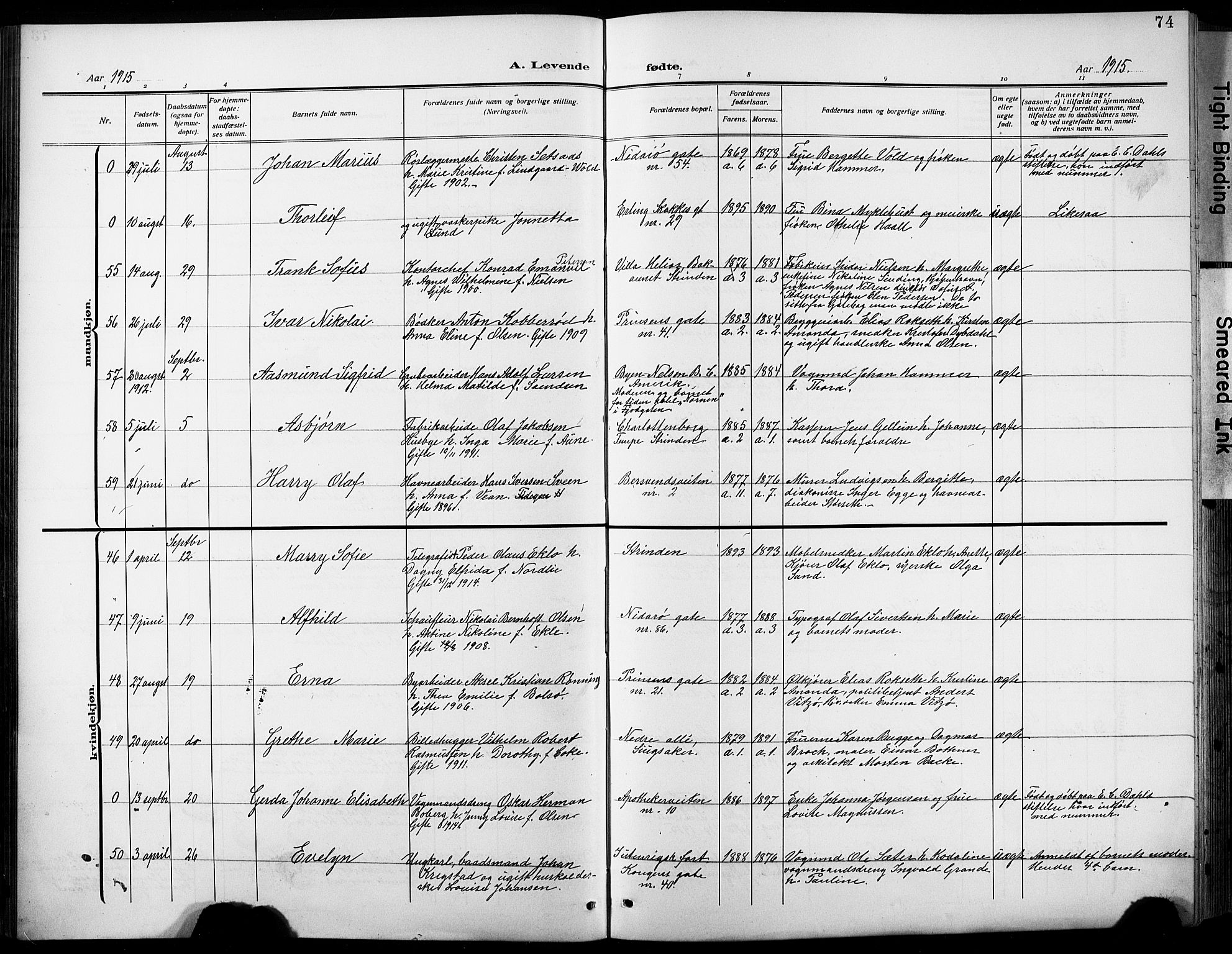 Ministerialprotokoller, klokkerbøker og fødselsregistre - Sør-Trøndelag, AV/SAT-A-1456/601/L0096: Parish register (copy) no. 601C14, 1911-1931, p. 74