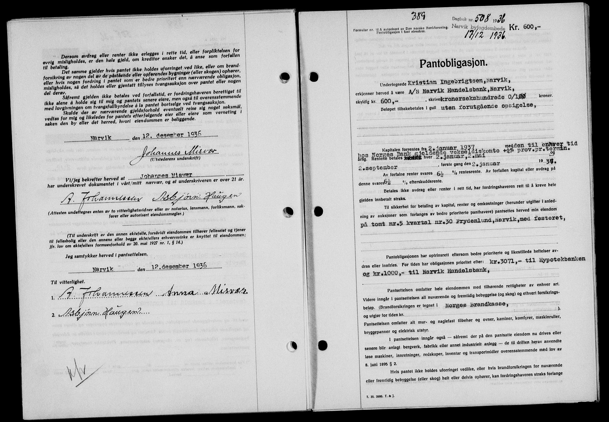 Narvik sorenskriveri, SAT/A-0002/1/2/2C/2Ca/L0011: Mortgage book no. 14, 1935-1937, Deed date: 17.12.1936