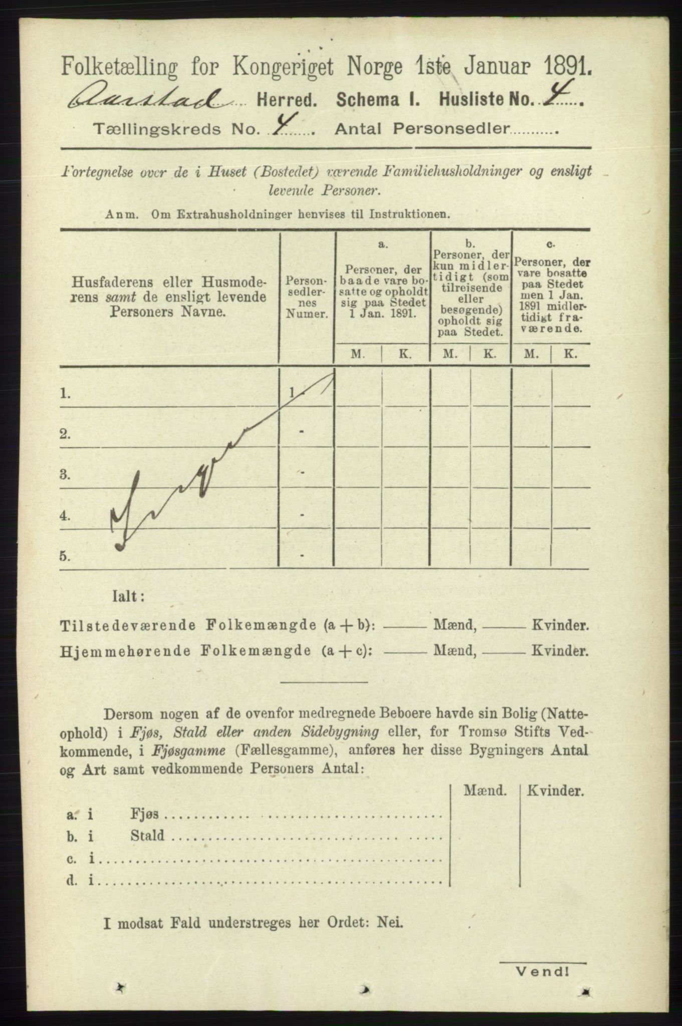 SAB, 1891 Census for 1280 Årstad, 1891, p. 2878