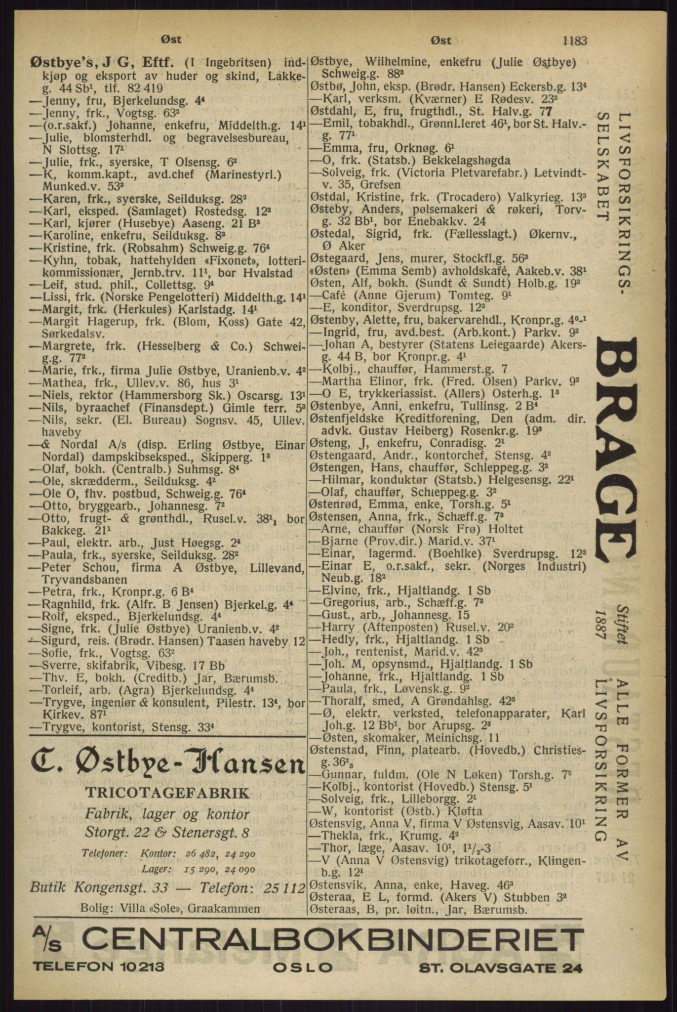 Kristiania/Oslo adressebok, PUBL/-, 1927, p. 1183