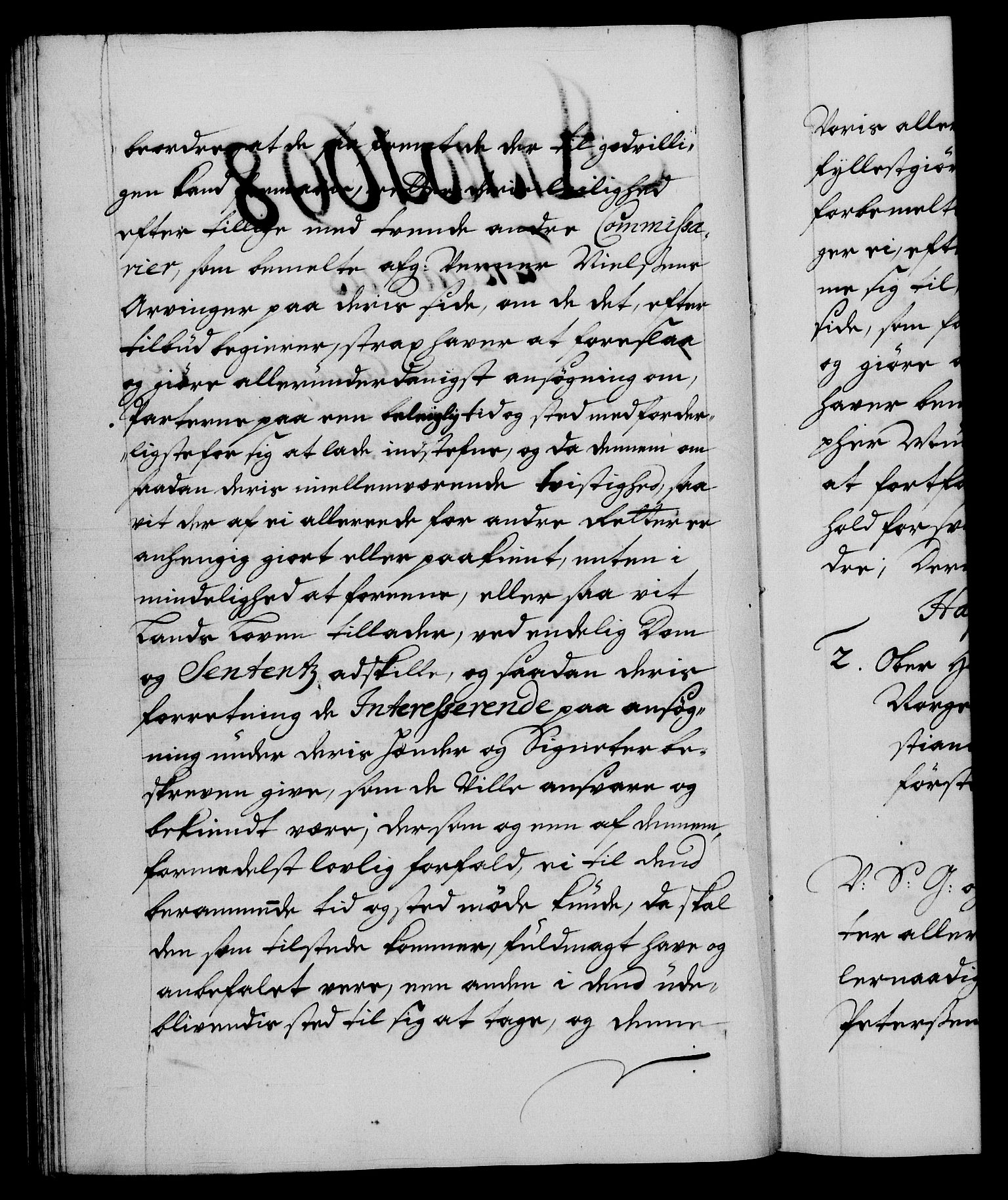 Danske Kanselli 1572-1799, RA/EA-3023/F/Fc/Fca/Fcab/L0015: Norske tegnelser (mikrofilm), 1692-1699, p. 321b