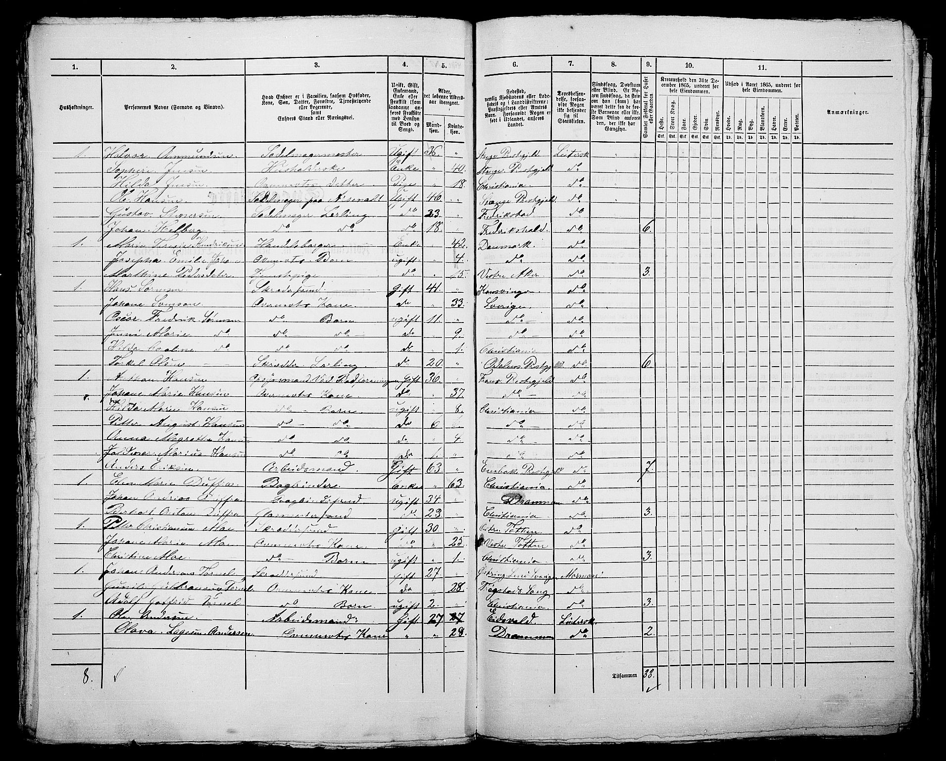 RA, 1865 census for Kristiania, 1865, p. 486