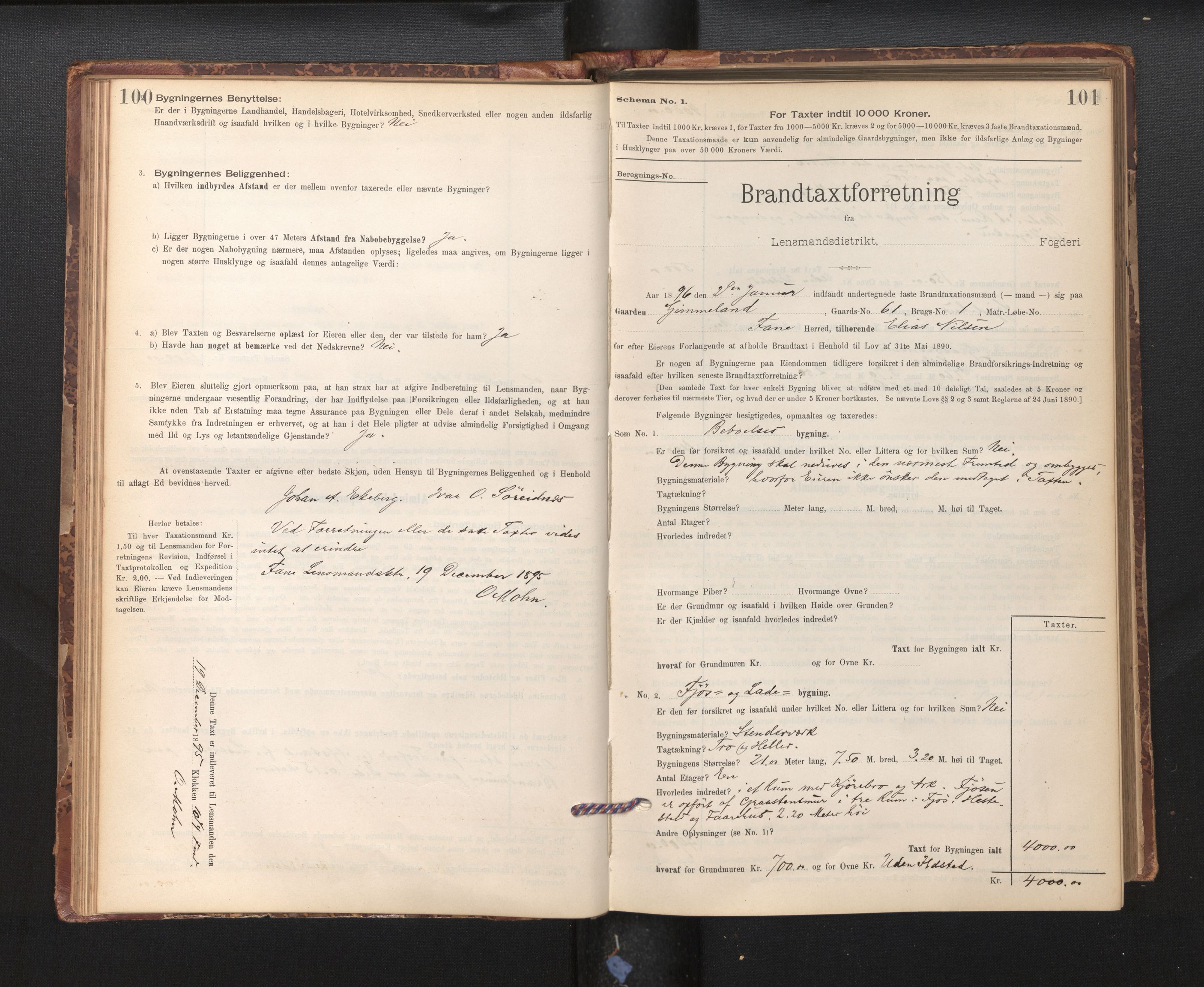 Lensmannen i Fana, SAB/A-31801/0012/L0016: Branntakstprotokoll skjematakst, 1895-1902, p. 100-101