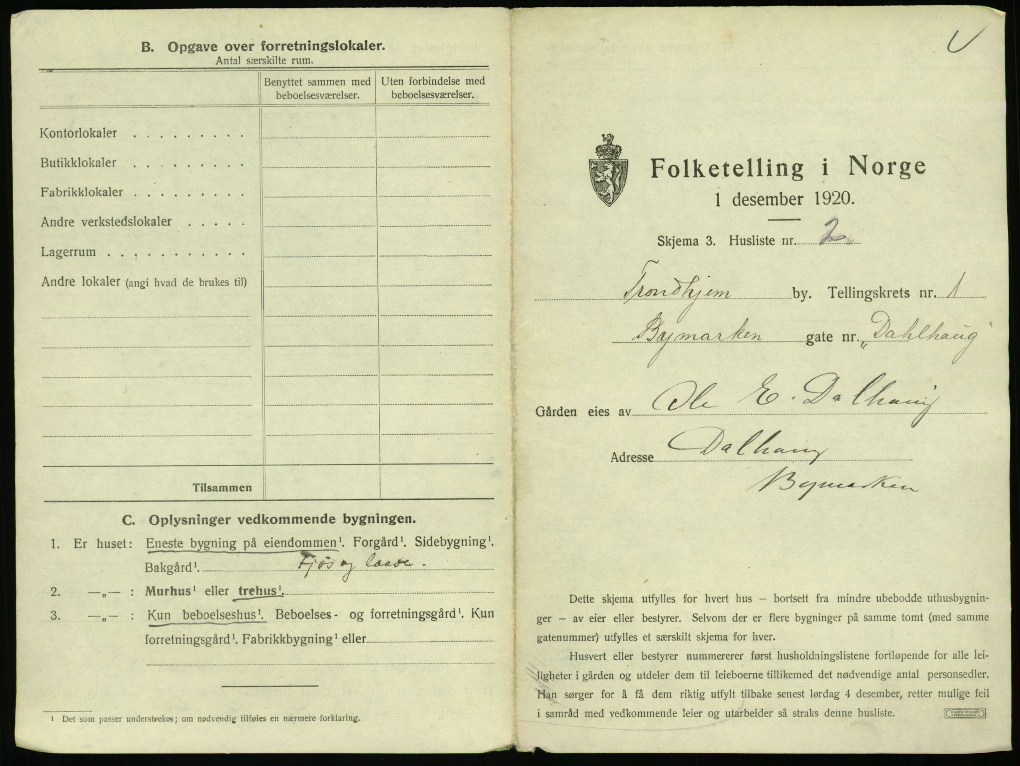 SAT, 1920 census for Trondheim, 1920, p. 248