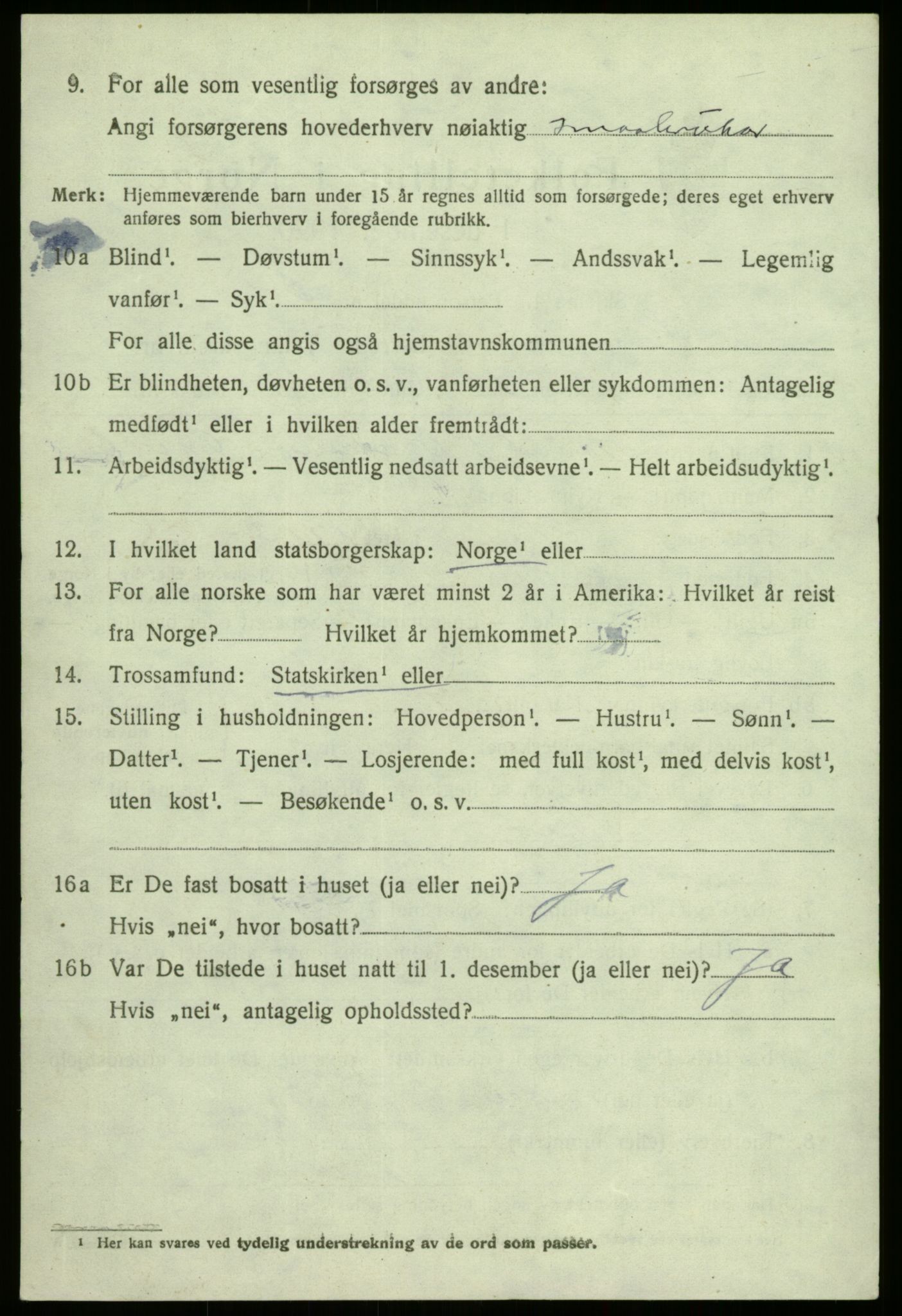 SAB, 1920 census for Lavik, 1920, p. 925