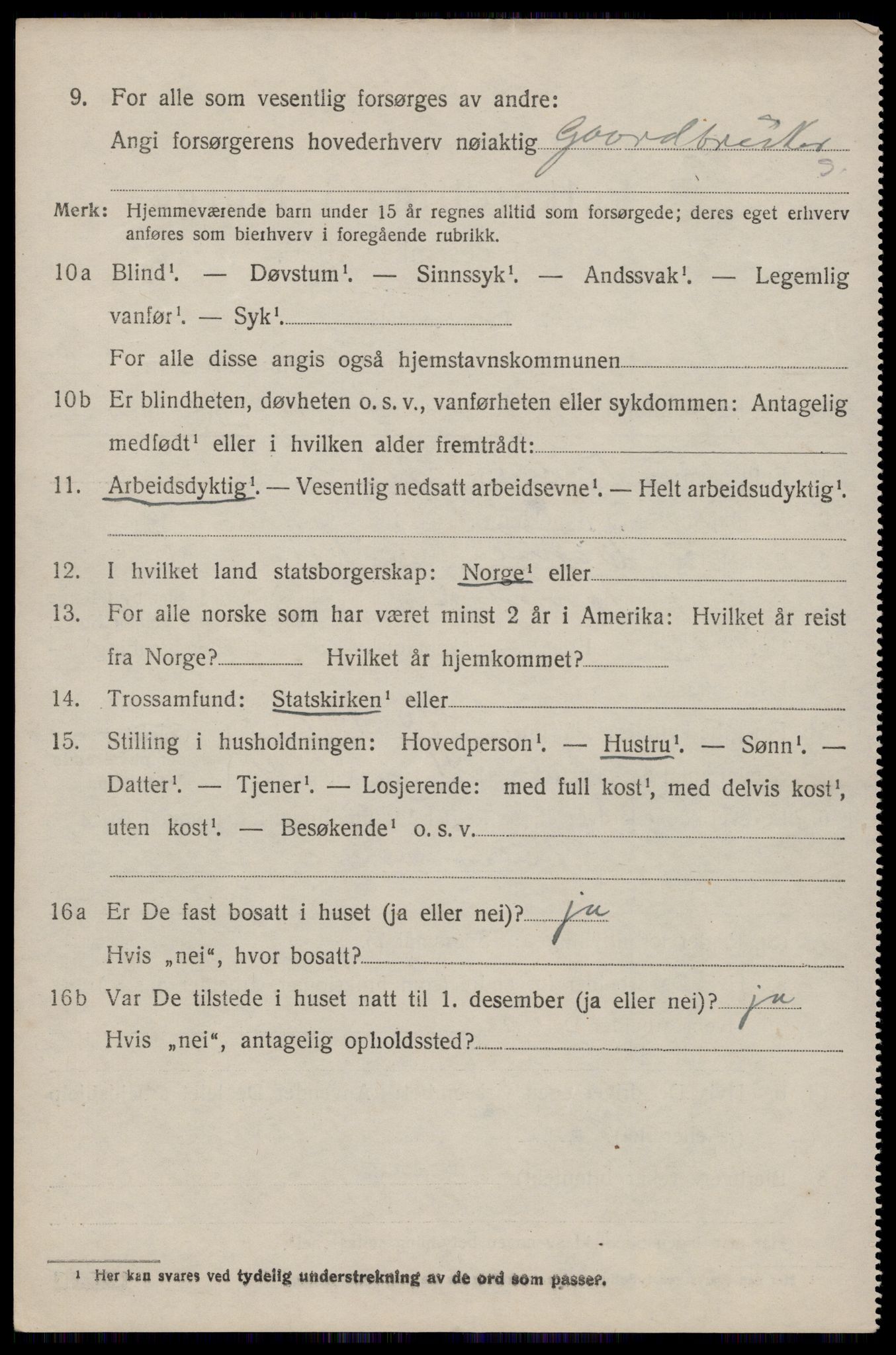 SAST, 1920 census for Stangaland, 1920, p. 2758