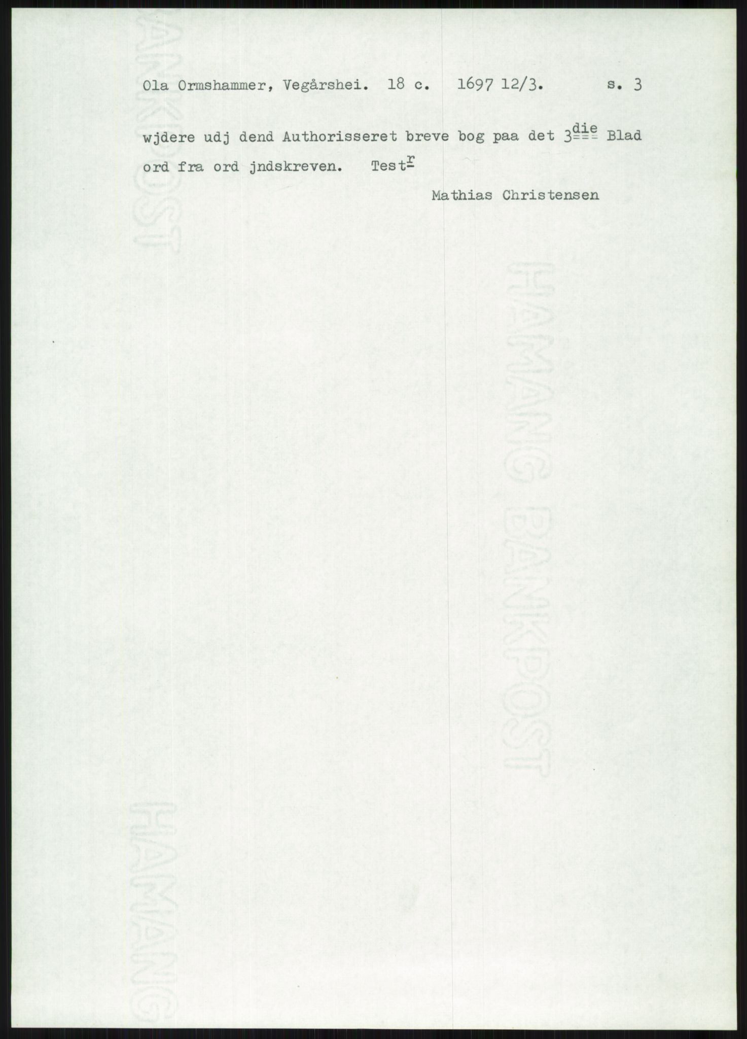 Samlinger til kildeutgivelse, Diplomavskriftsamlingen, AV/RA-EA-4053/H/Ha, p. 3508