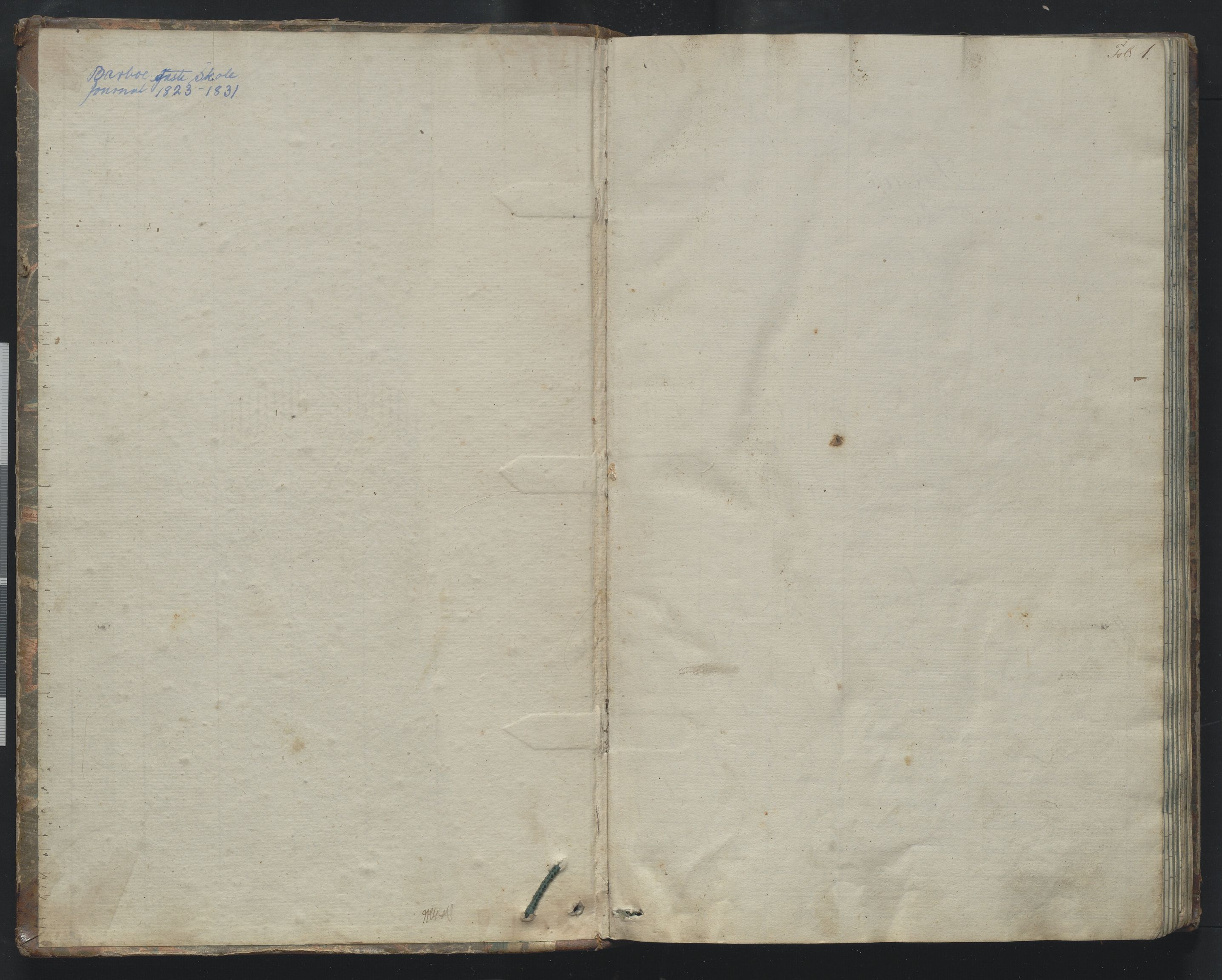 Arendal kommune, Katalog I, AAKS/KA0906-PK-I/07/L0170: Journal ved Barbu faste skole, 1823-1830, p. 1