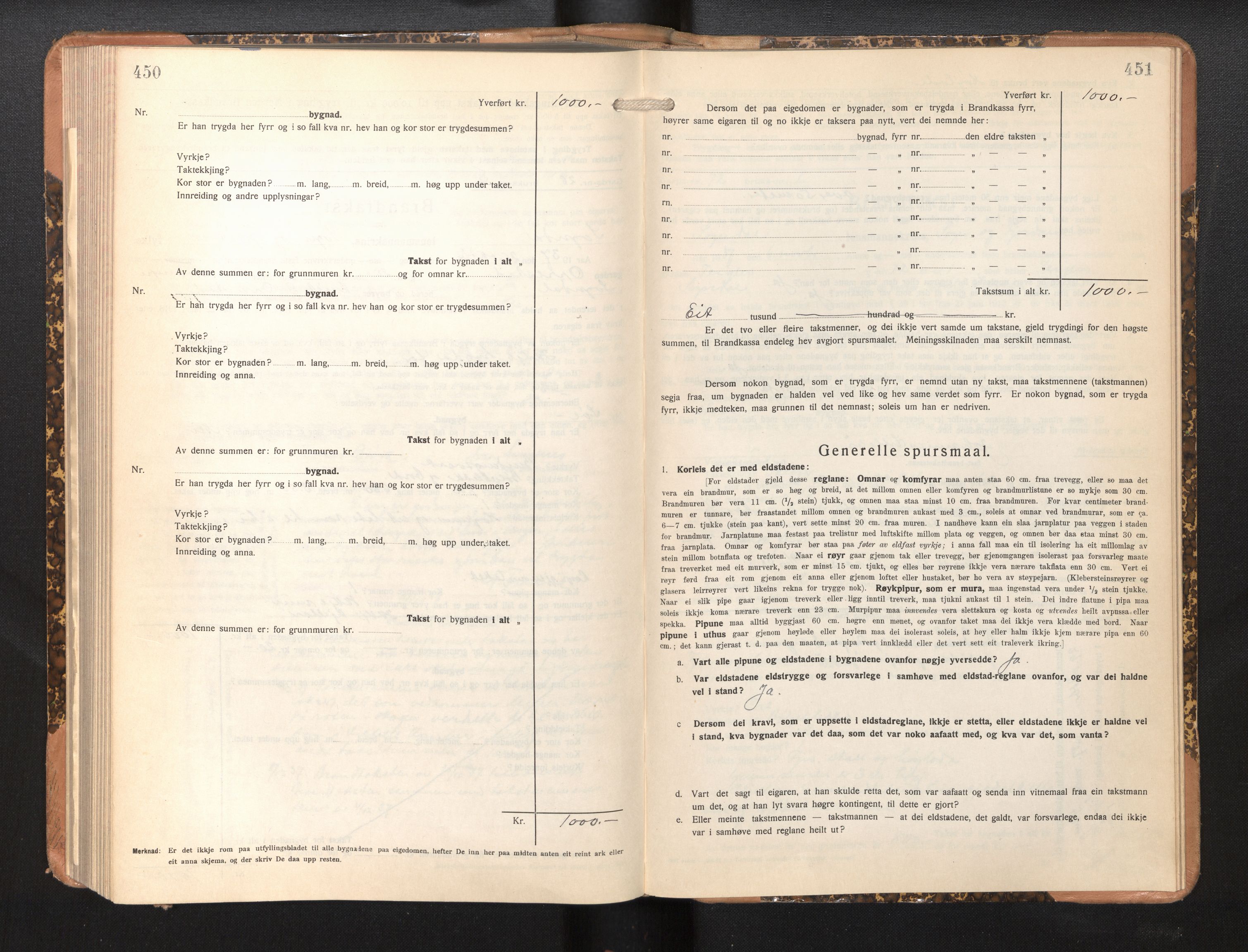 Lensmannen i Sogndal, SAB/A-29901/0012/L0013: Branntakstprotokoll, skjematakst, 1931-1938, p. 450-451
