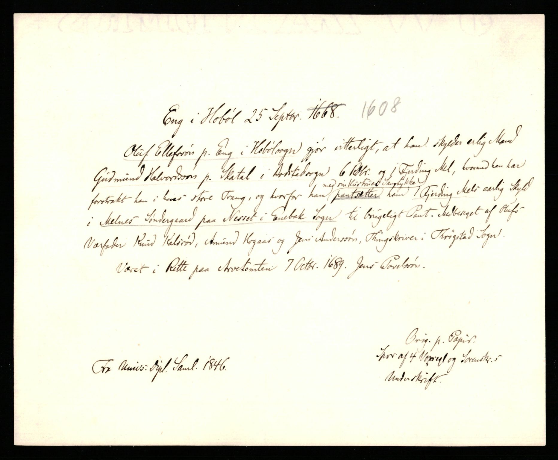 Riksarkivets diplomsamling, AV/RA-EA-5965/F35/F35b/L0005: Riksarkivets diplomer, seddelregister, 1601-1612, p. 511