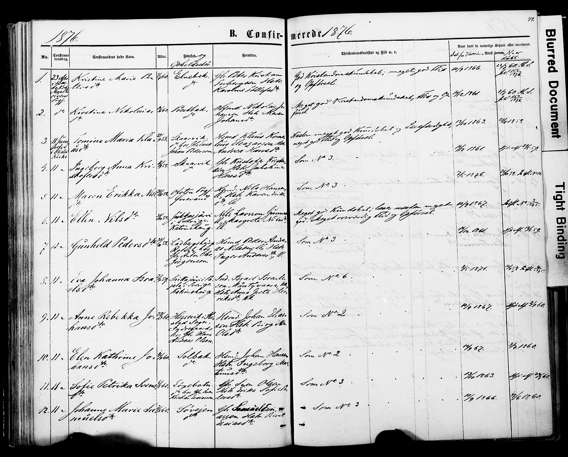 Ibestad sokneprestembete, SATØ/S-0077/H/Ha/Haa/L0013kirke: Parish register (official) no. 13, 1865-1879, p. 99