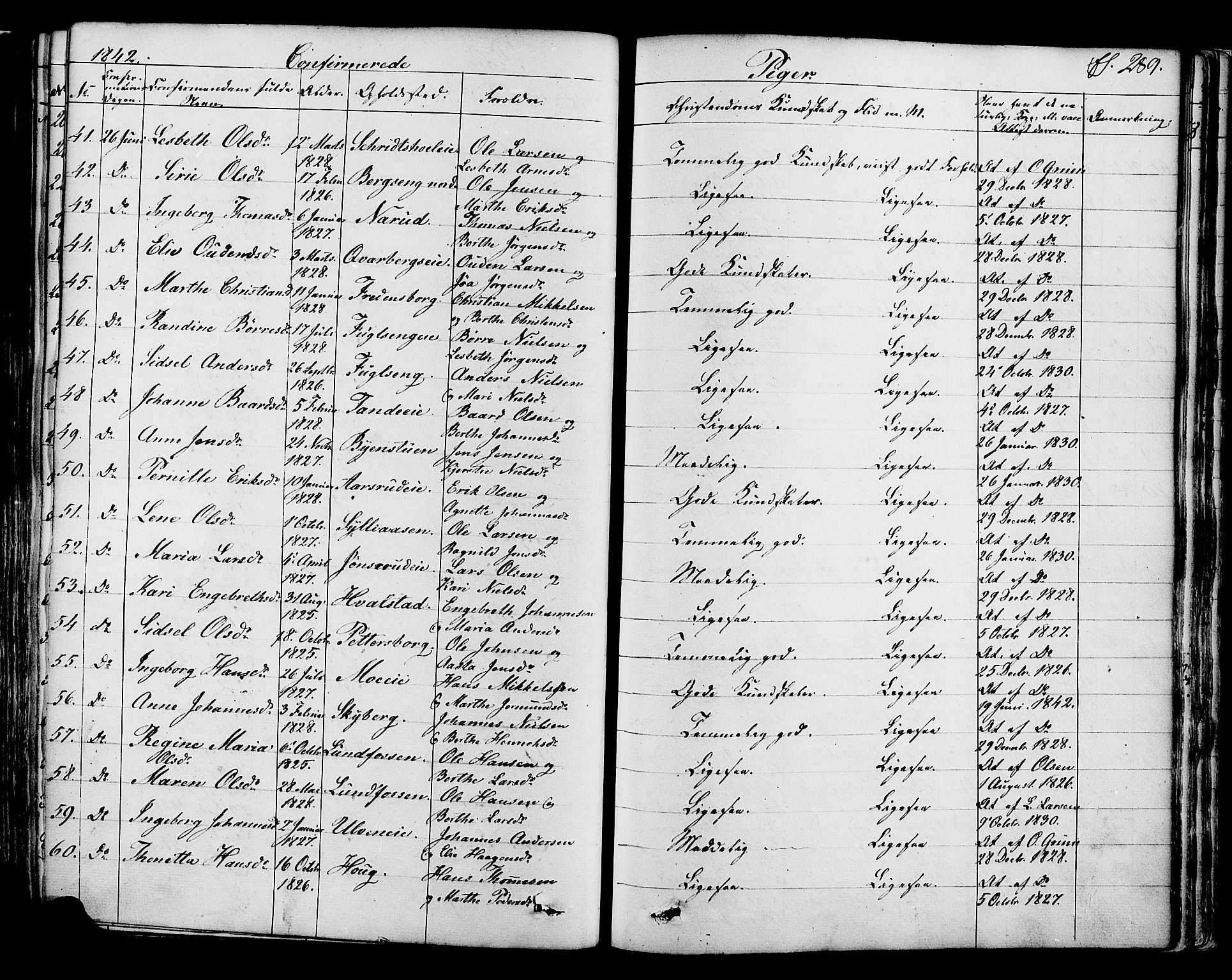 Ringsaker prestekontor, AV/SAH-PREST-014/K/Ka/L0008: Parish register (official) no. 8, 1837-1850, p. 289