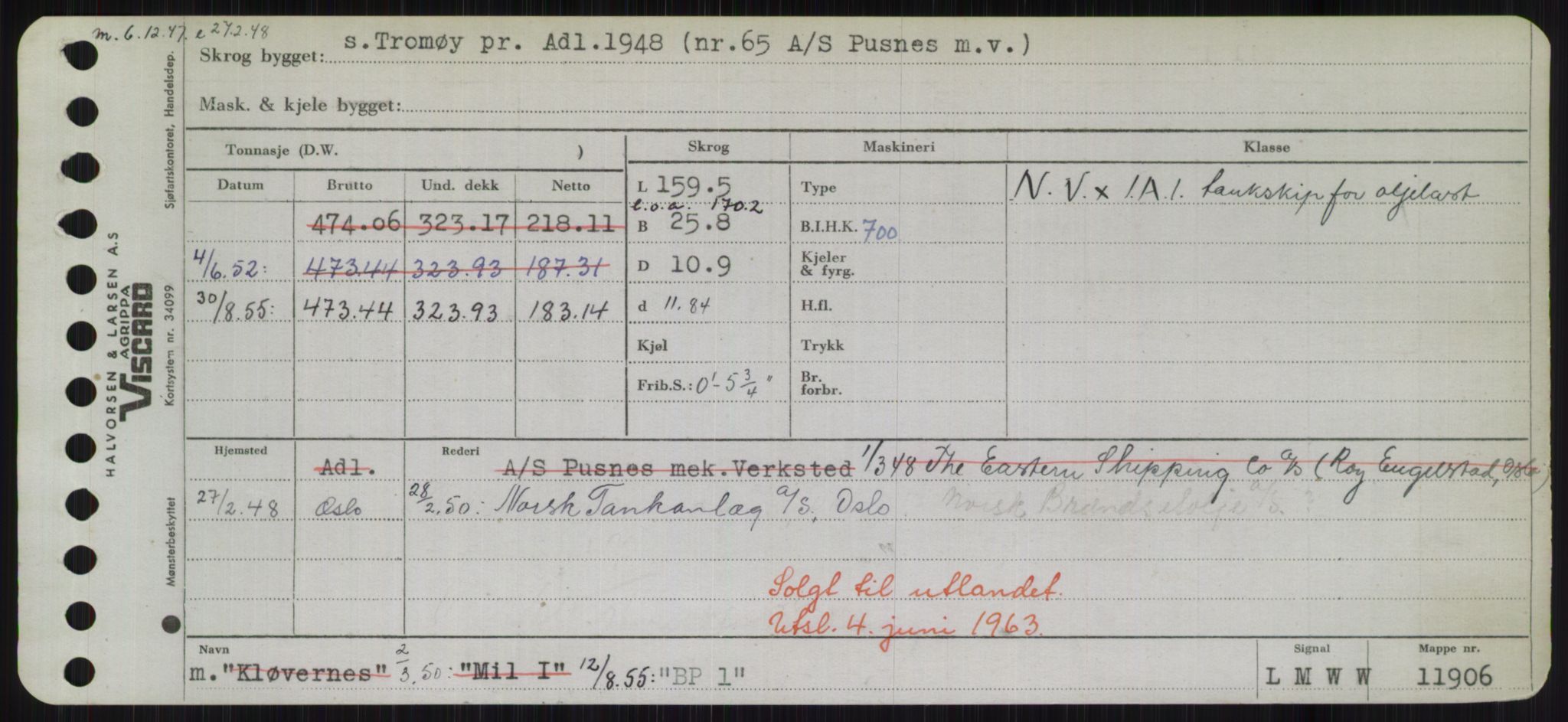 Sjøfartsdirektoratet med forløpere, Skipsmålingen, RA/S-1627/H/Hd/L0003: Fartøy, B-Bev, p. 17