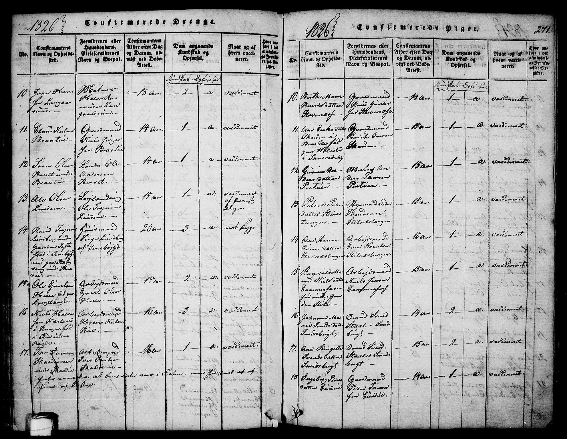 Sannidal kirkebøker, AV/SAKO-A-296/F/Fa/L0004: Parish register (official) no. 4, 1814-1829, p. 271