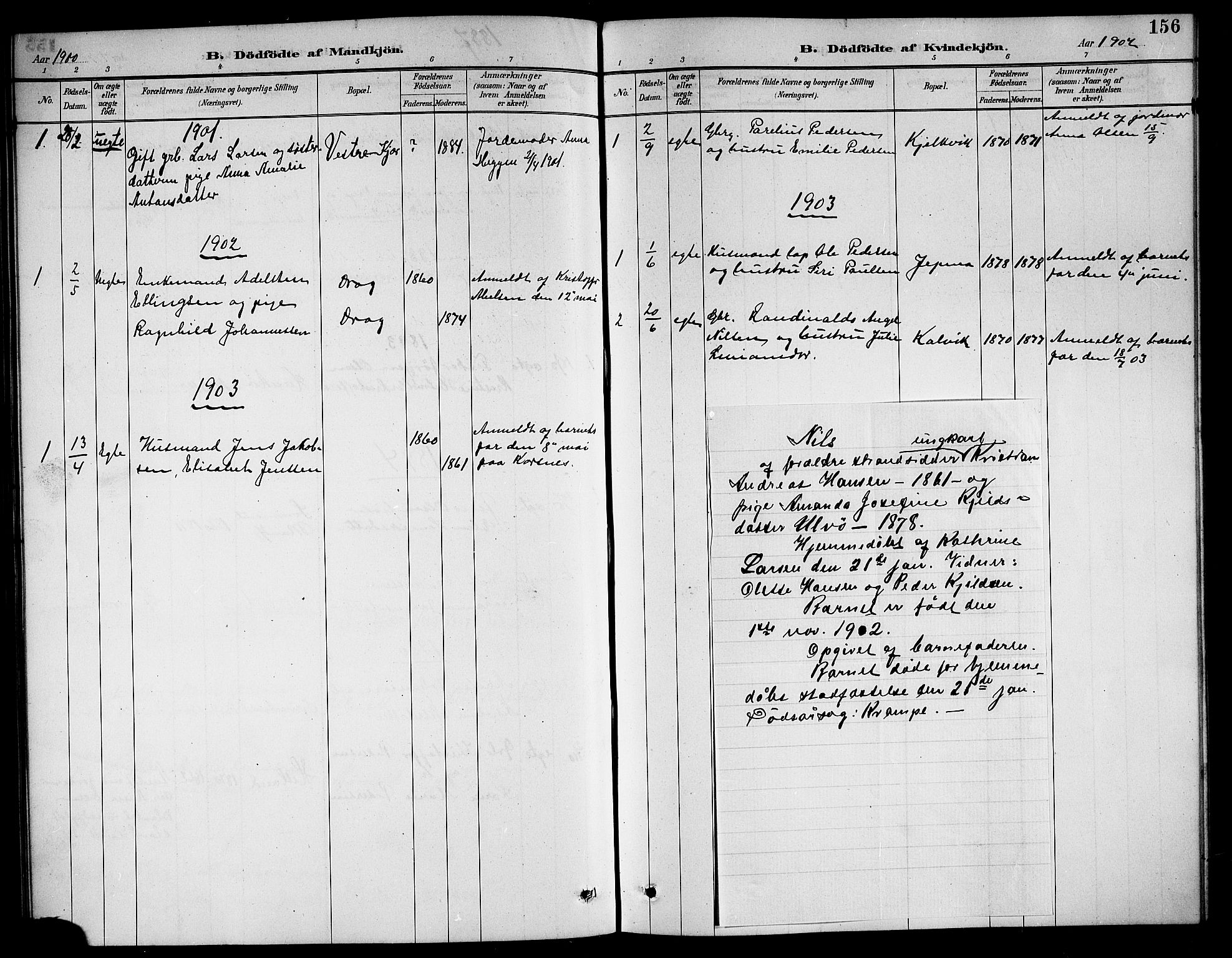 Ministerialprotokoller, klokkerbøker og fødselsregistre - Nordland, SAT/A-1459/861/L0876: Parish register (copy) no. 861C02, 1887-1903, p. 156