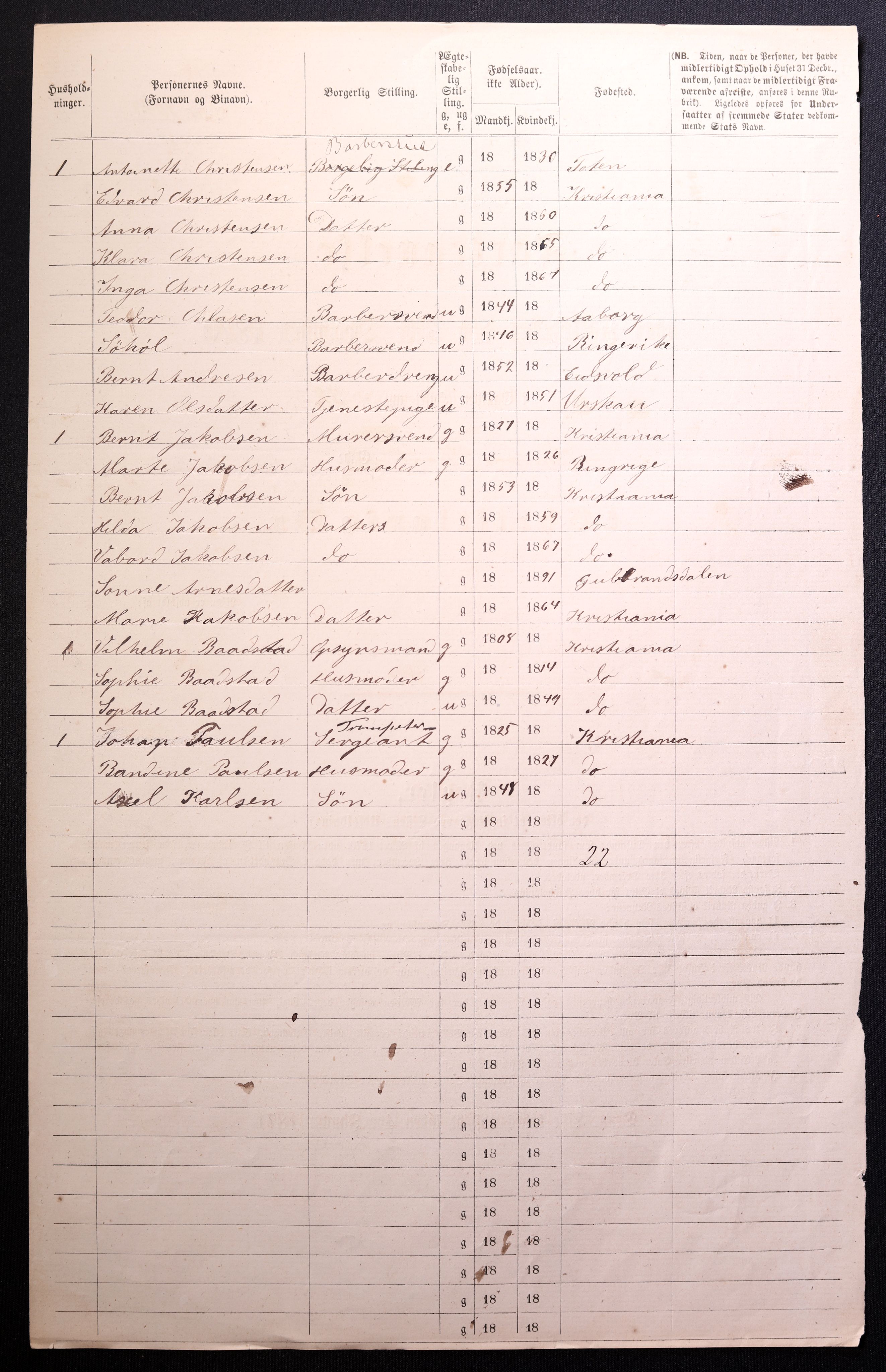 RA, 1870 census for 0301 Kristiania, 1870, p. 4060