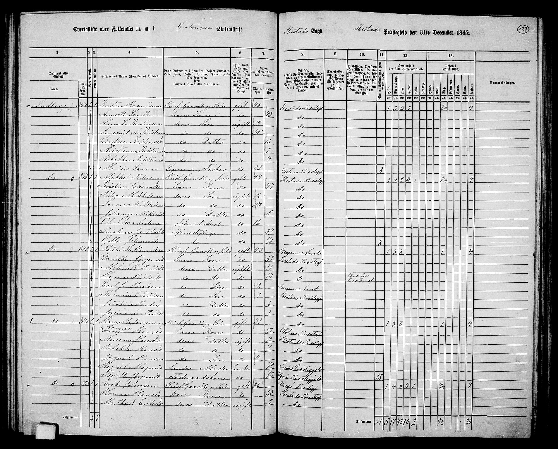 RA, 1865 census for Ibestad, 1865, p. 126