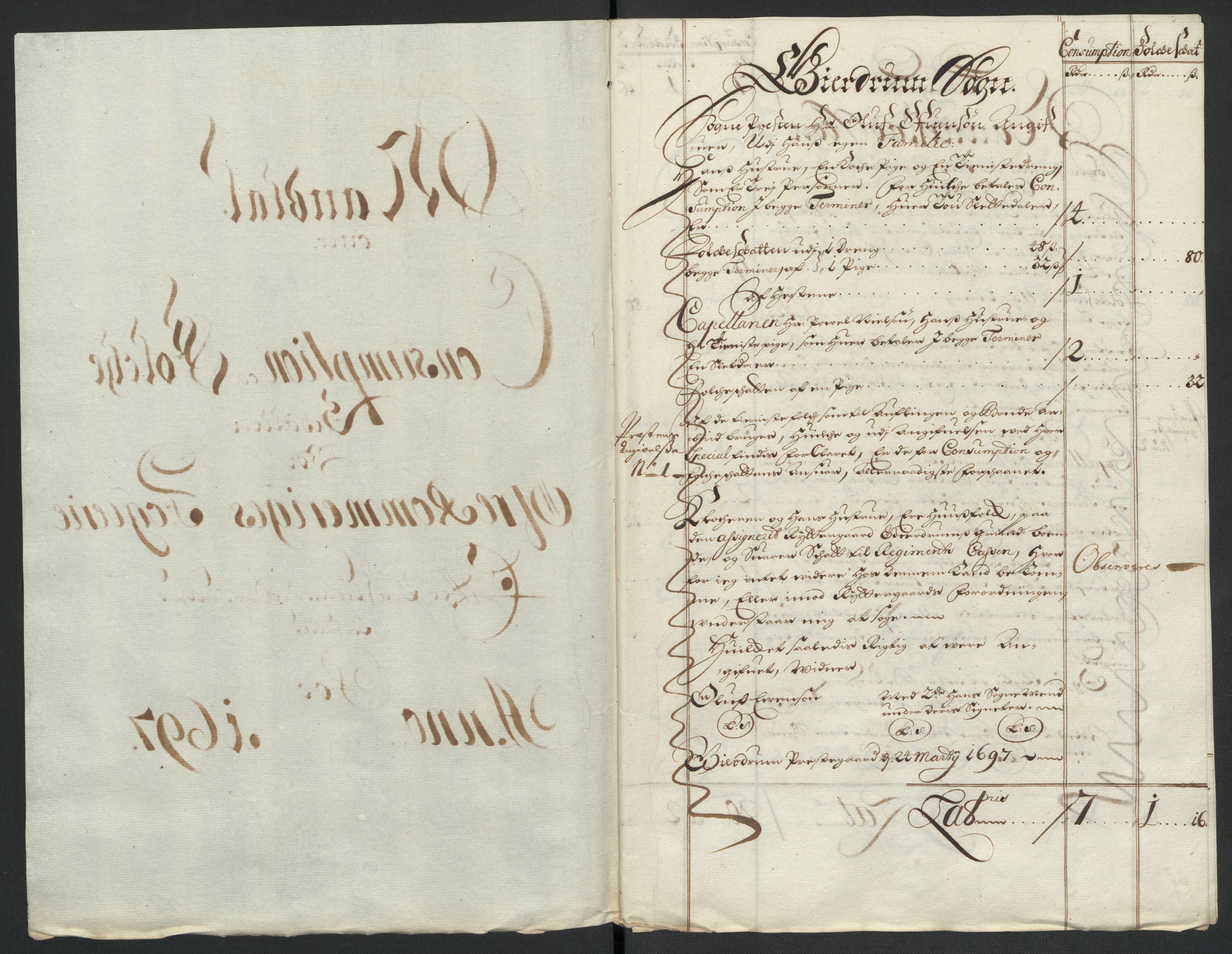 Rentekammeret inntil 1814, Reviderte regnskaper, Fogderegnskap, RA/EA-4092/R12/L0709: Fogderegnskap Øvre Romerike, 1697, p. 281