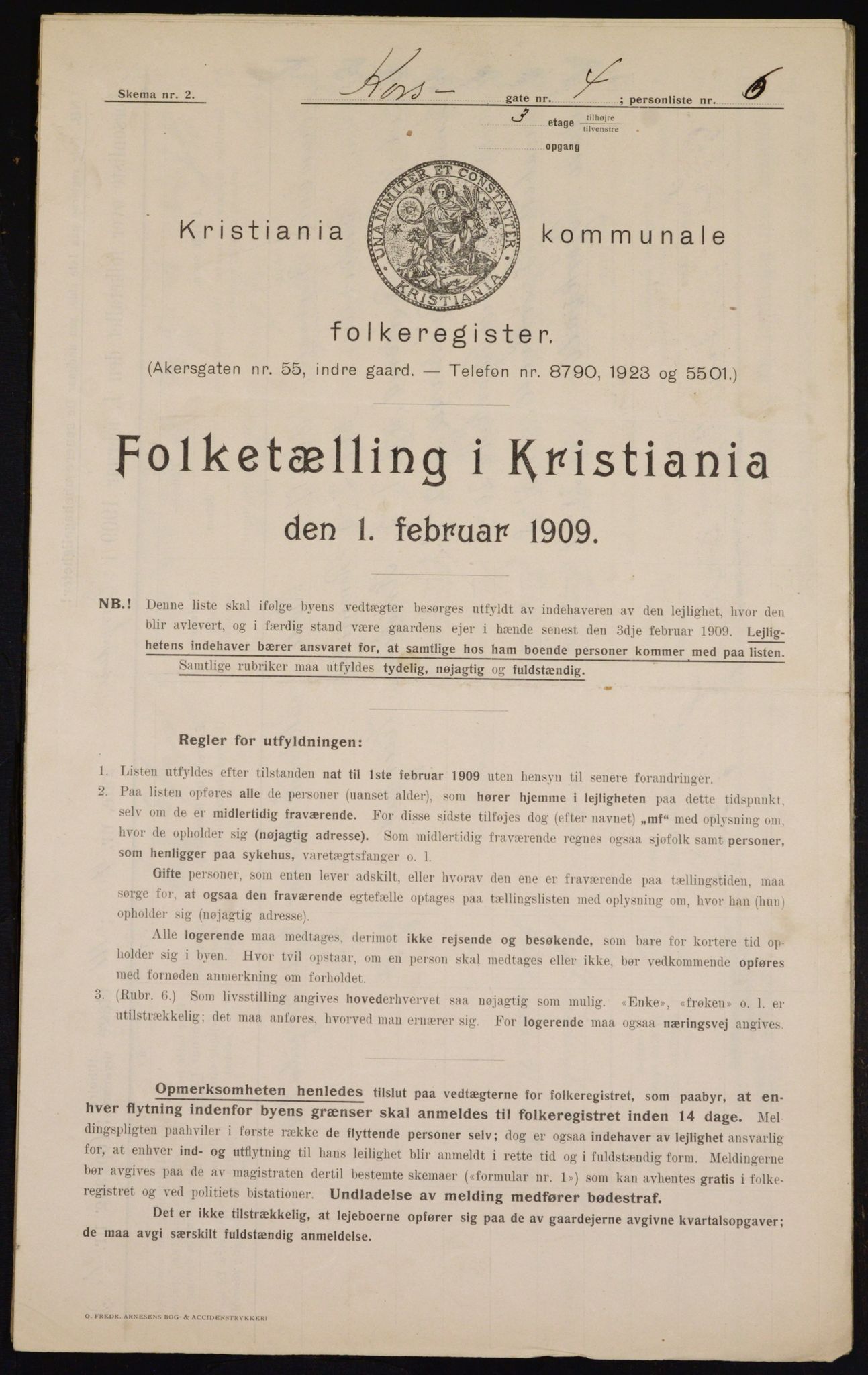 OBA, Municipal Census 1909 for Kristiania, 1909, p. 49021