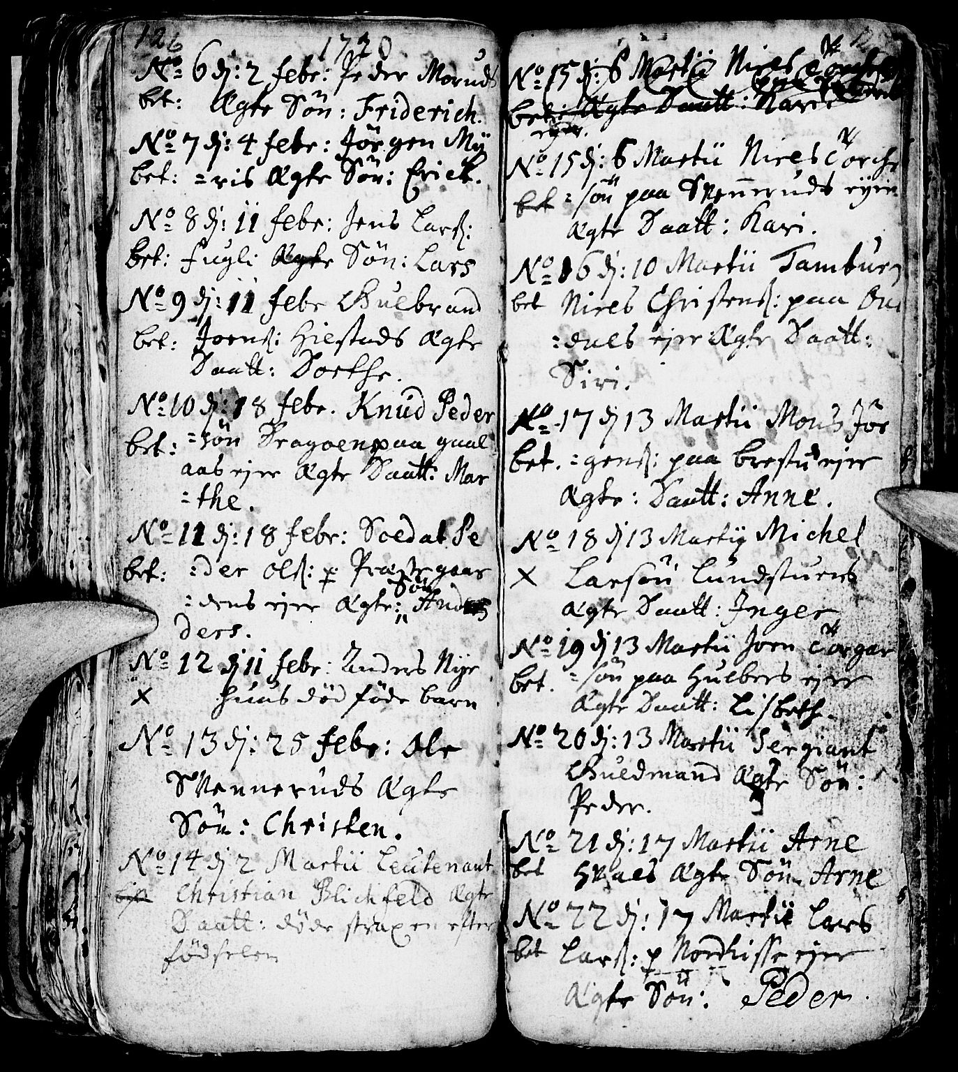 Nes prestekontor, Hedmark, AV/SAH-PREST-020/L/La/L0001: Parish register (copy) no. 1, 1663-1784, p. 126-127