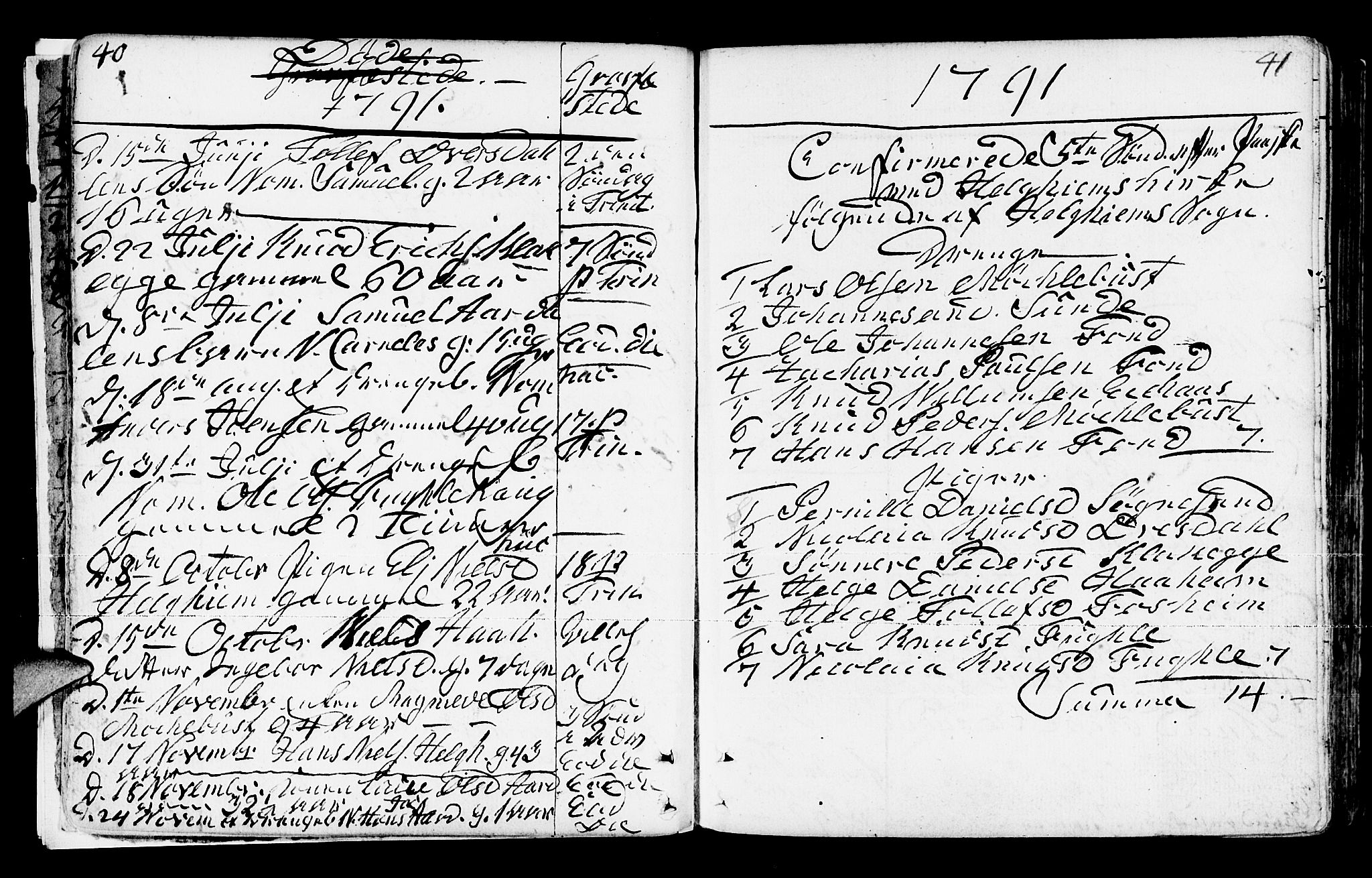 Jølster sokneprestembete, AV/SAB-A-80701/H/Haa/Haaa/L0006: Parish register (official) no. A 6, 1790-1821, p. 40-41