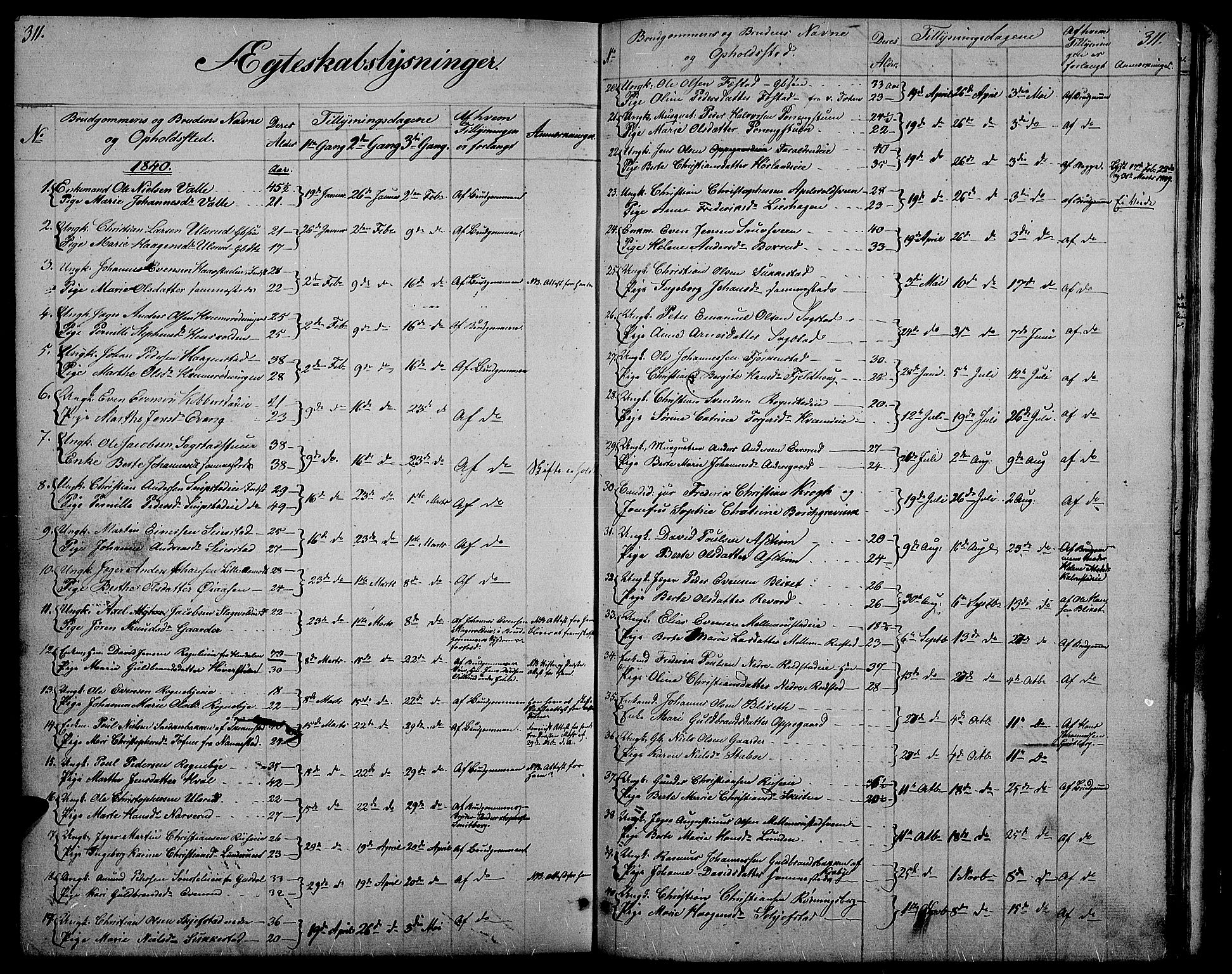 Østre Toten prestekontor, SAH/PREST-104/H/Ha/Hab/L0002: Parish register (copy) no. 2, 1840-1847, p. 311