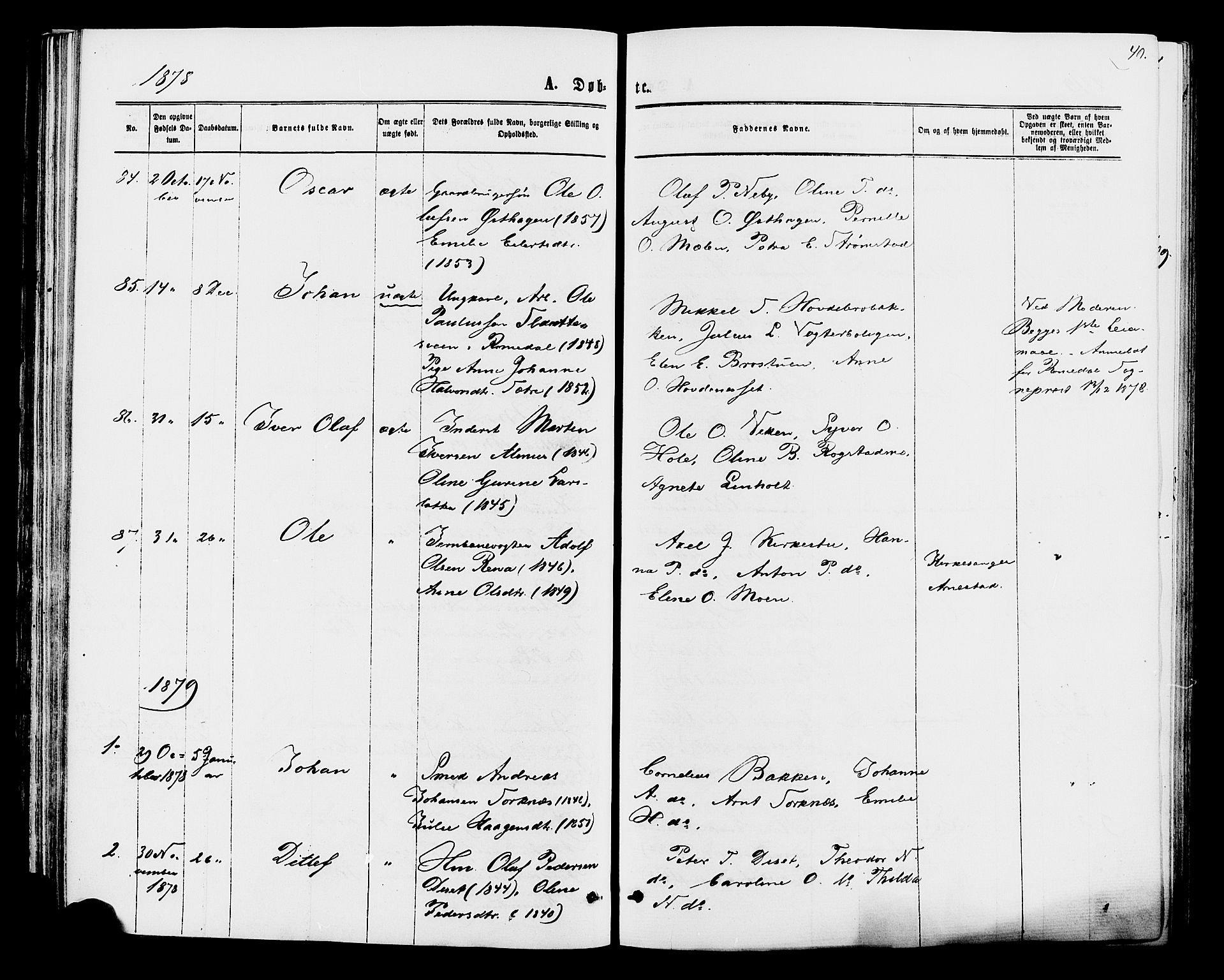 Åmot prestekontor, Hedmark, SAH/PREST-056/H/Ha/Haa/L0009: Parish register (official) no. 9, 1875-1883, p. 49