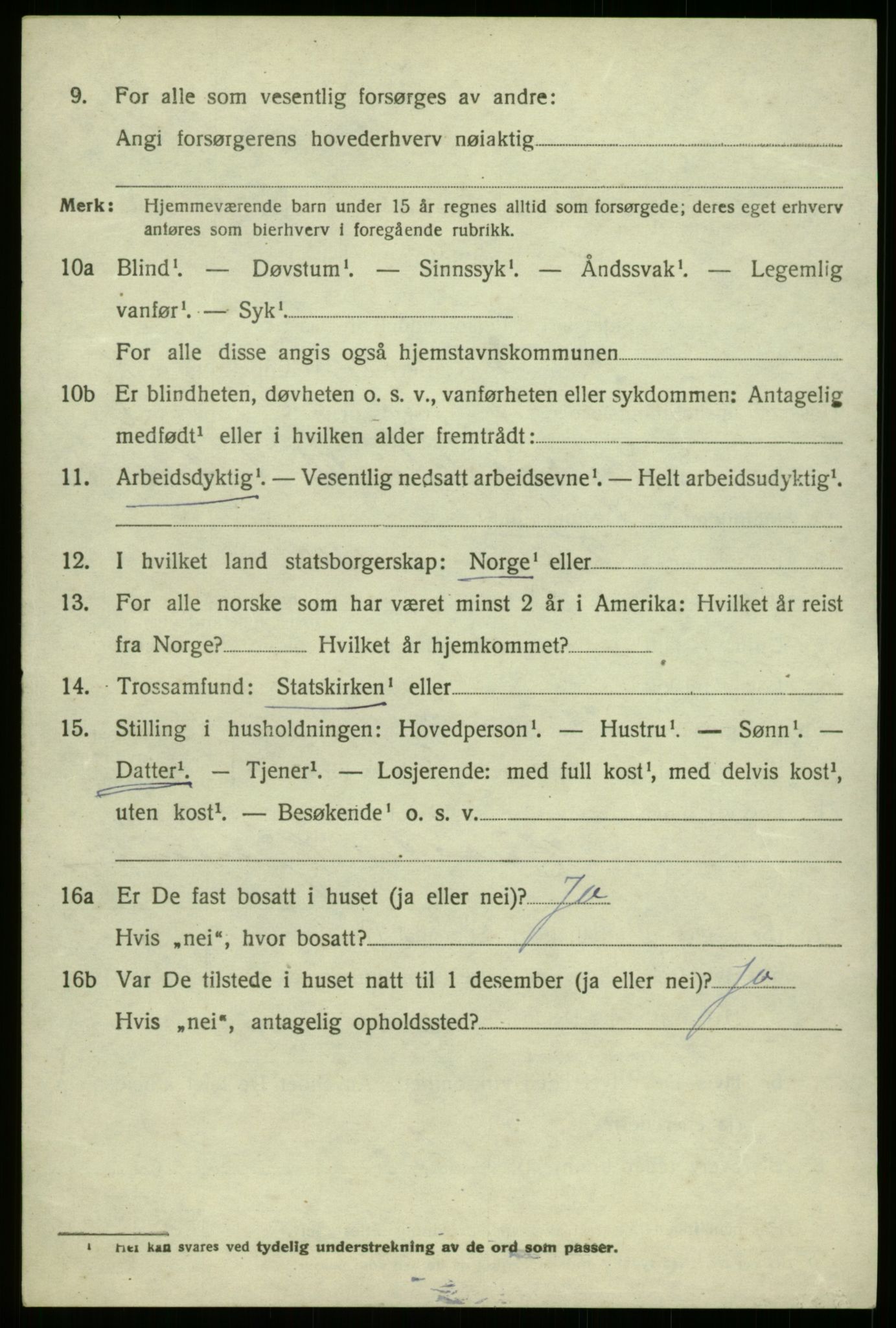 SAB, 1920 census for Haus, 1920, p. 4682