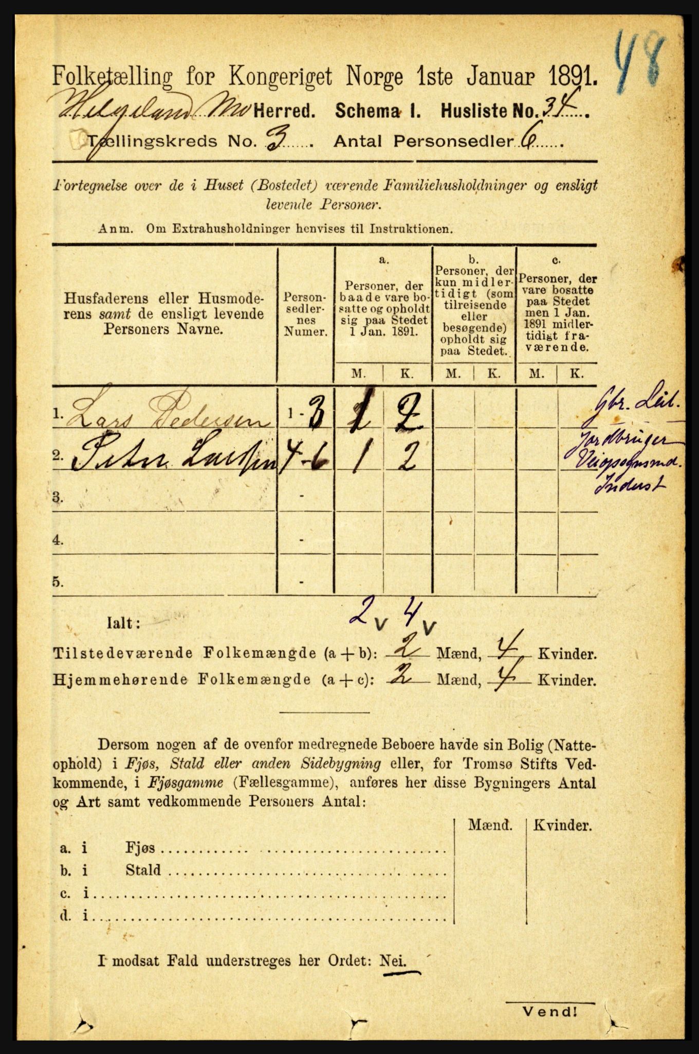 RA, 1891 census for 1833 Mo, 1891, p. 1334