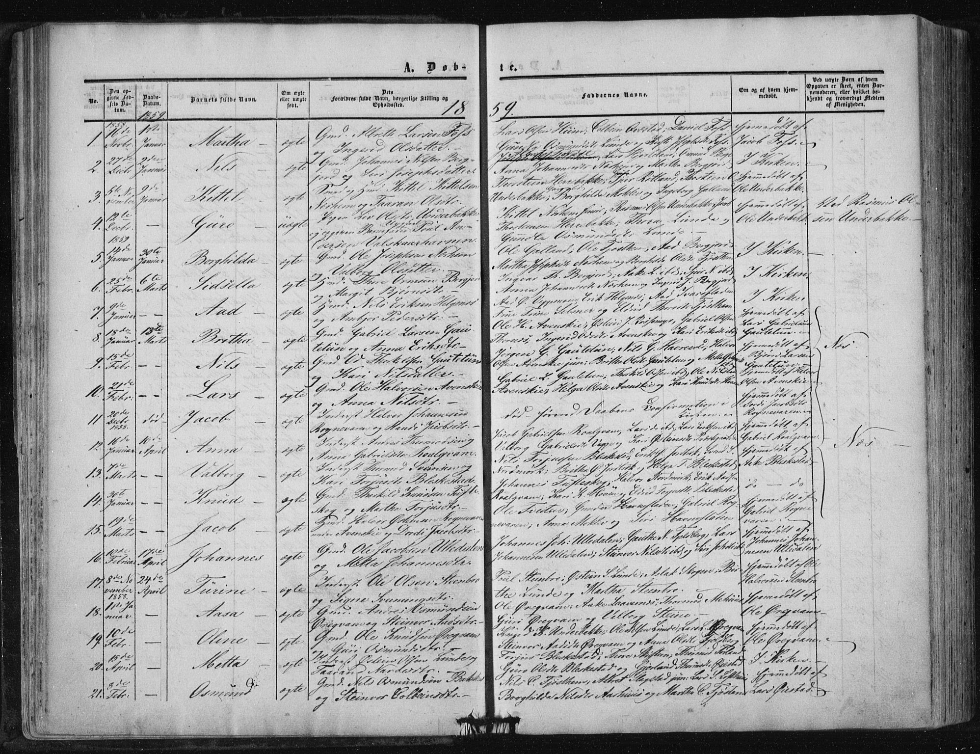 Suldal sokneprestkontor, AV/SAST-A-101845/01/IV/L0009: Parish register (official) no. A 9, 1854-1868