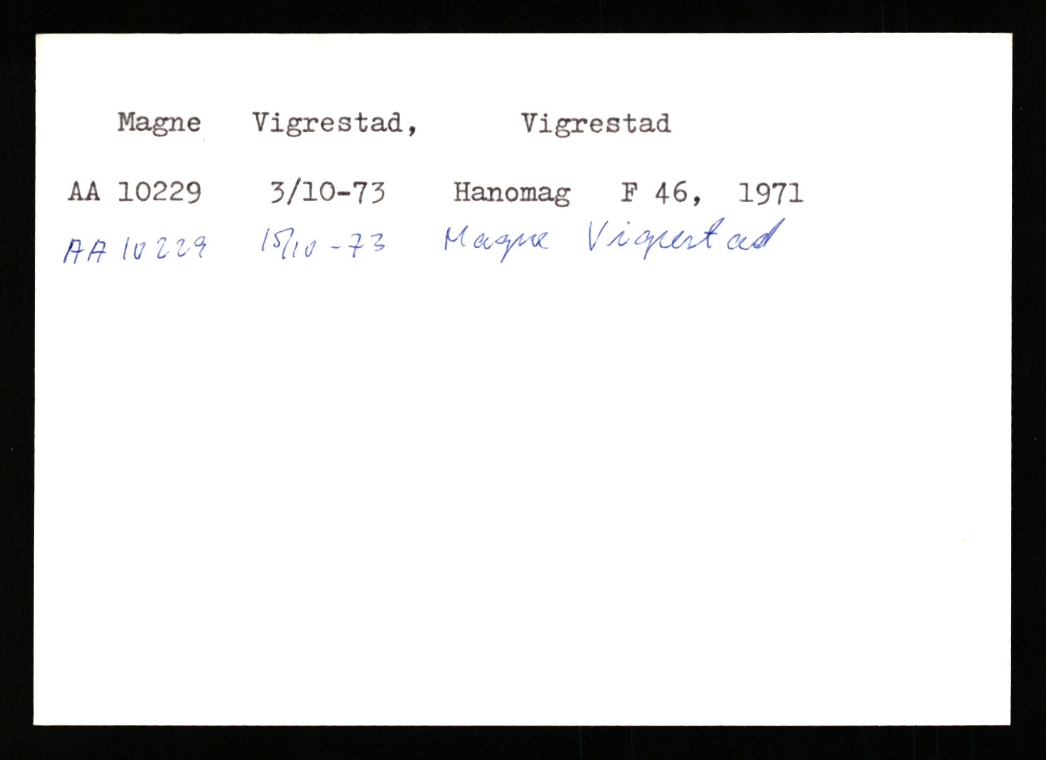 Stavanger trafikkstasjon, SAST/A-101942/0/G/L0002: Registreringsnummer: 5791 - 10405, 1930-1971, p. 3038