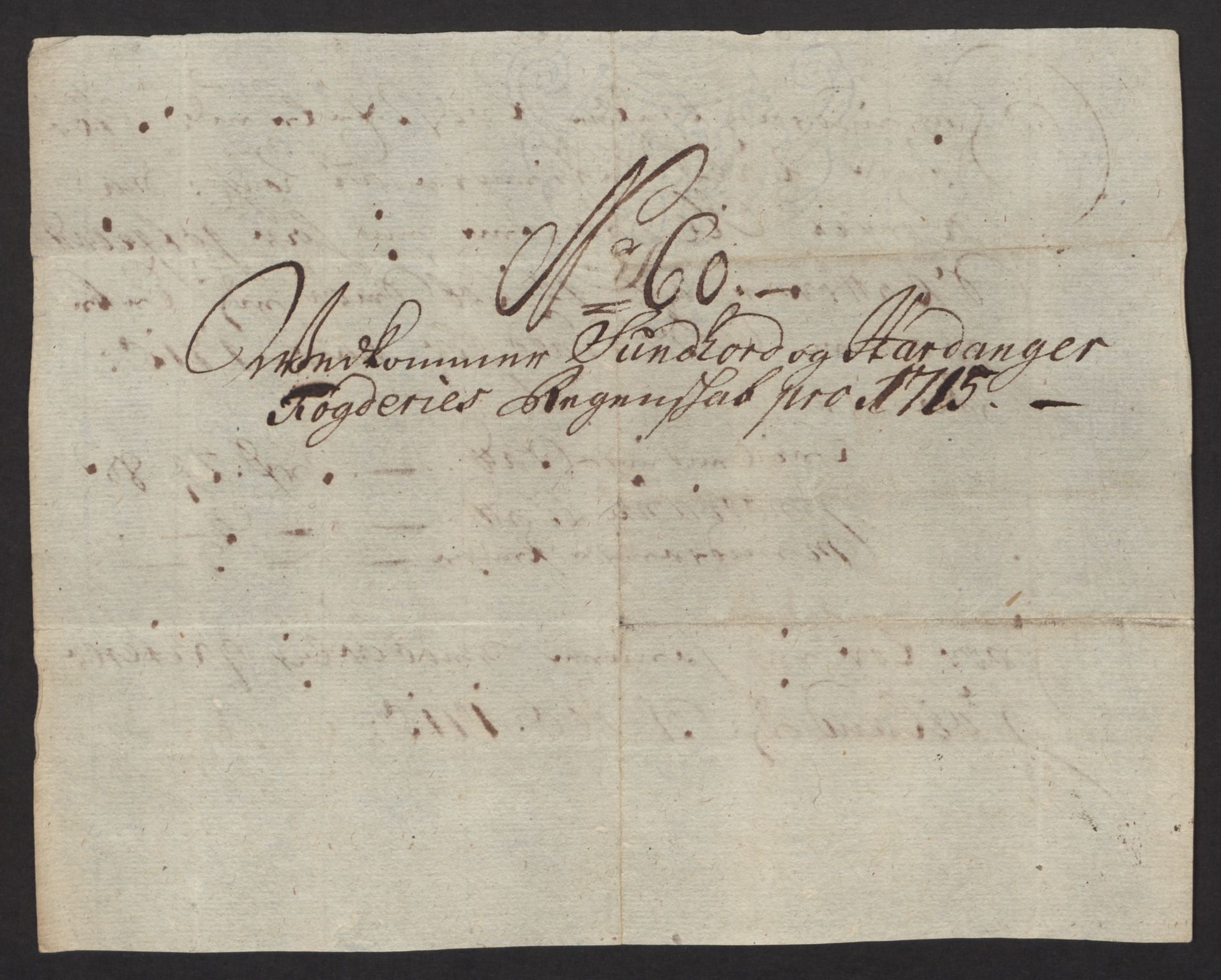 Rentekammeret inntil 1814, Reviderte regnskaper, Fogderegnskap, RA/EA-4092/R48/L2991: Fogderegnskap Sunnhordland og Hardanger, 1715, p. 405