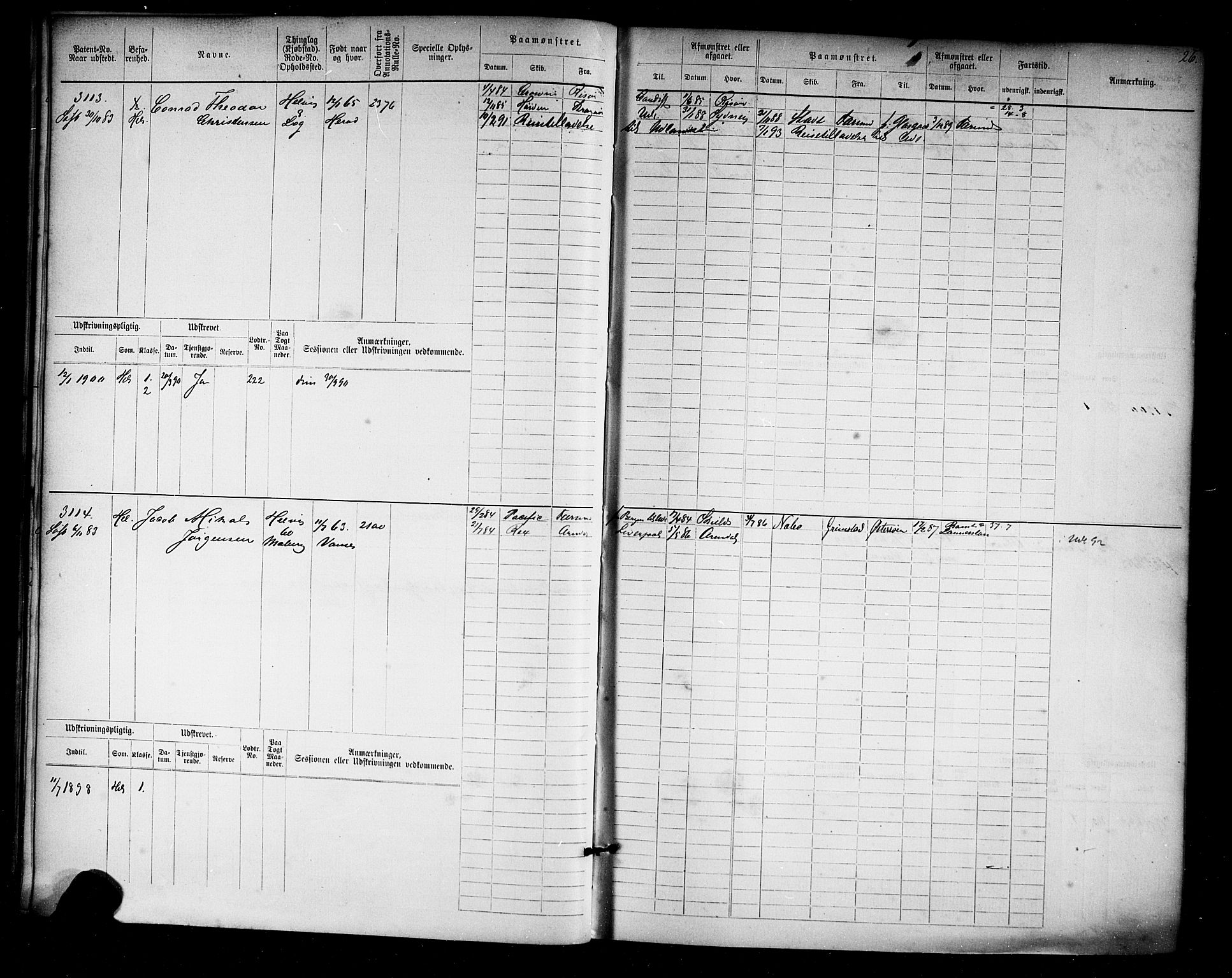 Farsund mønstringskrets, AV/SAK-2031-0017/F/Fb/L0019: Hovedrulle nr 3067-3832, Z-11, 1882-1922, p. 27