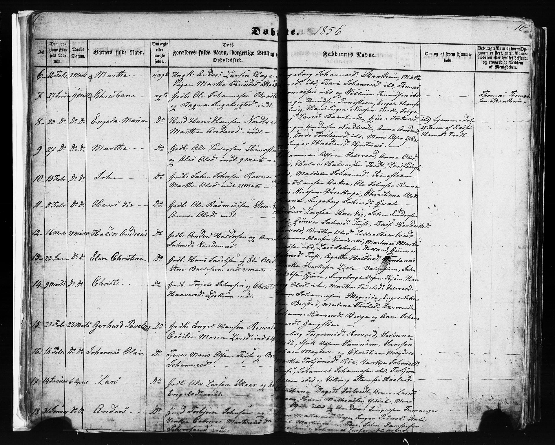Fusa sokneprestembete, SAB/A-75401/H/Haa: Parish register (official) no. A 1I, 1855-1879, p. 10