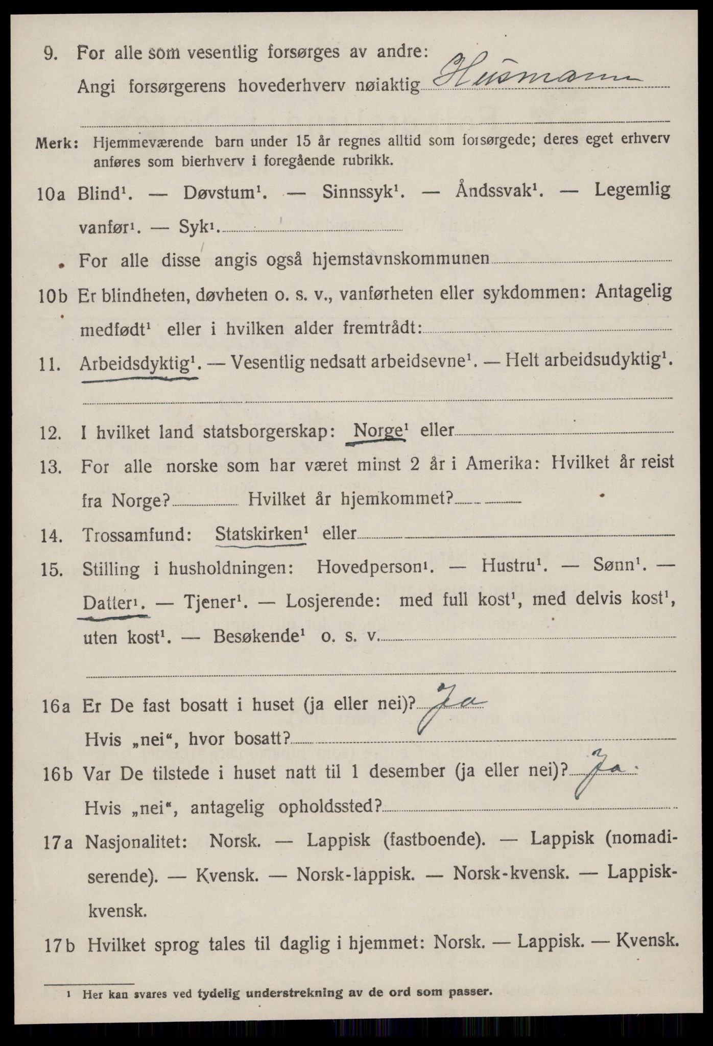 SAT, 1920 census for Stadsbygd, 1920, p. 3855