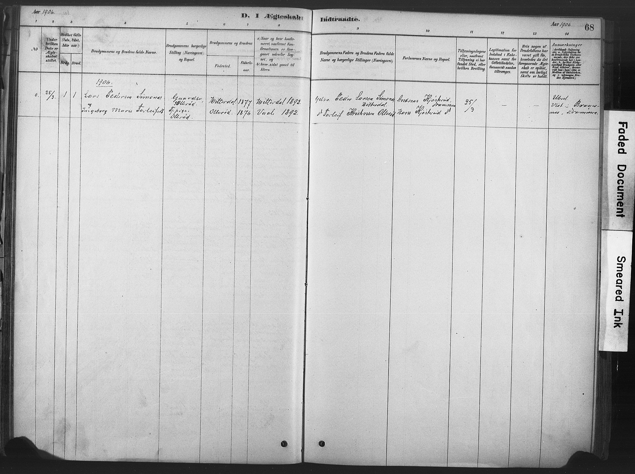Våle kirkebøker, SAKO/A-334/F/Fb/L0002: Parish register (official) no. II 2, 1878-1907, p. 68