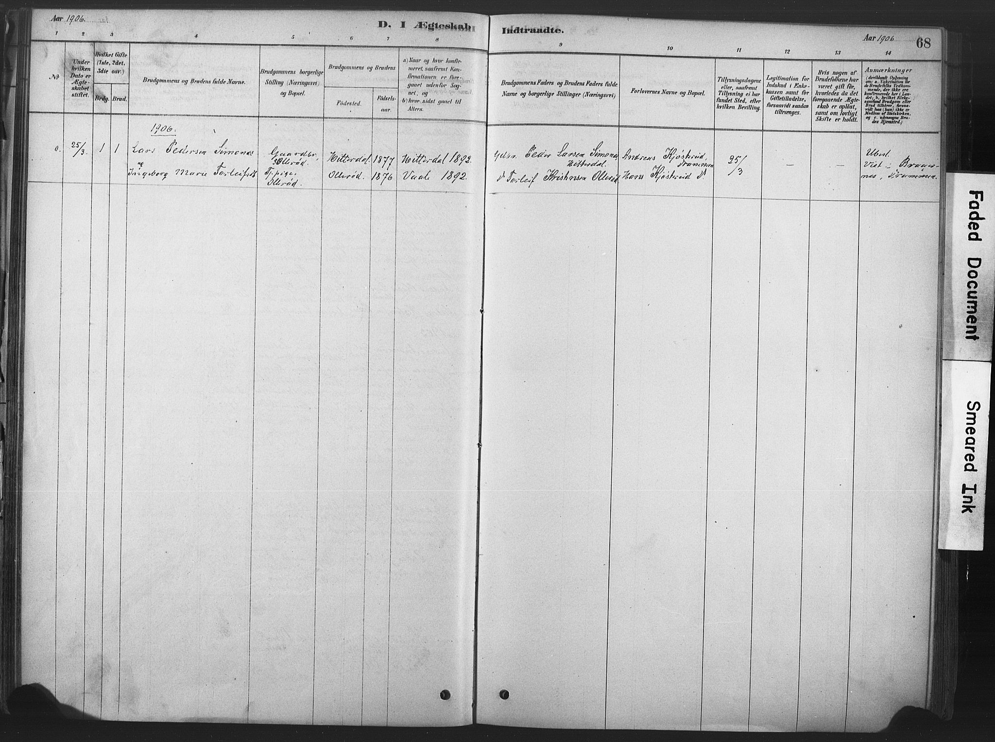 Våle kirkebøker, AV/SAKO-A-334/F/Fb/L0002: Parish register (official) no. II 2, 1878-1907, p. 68