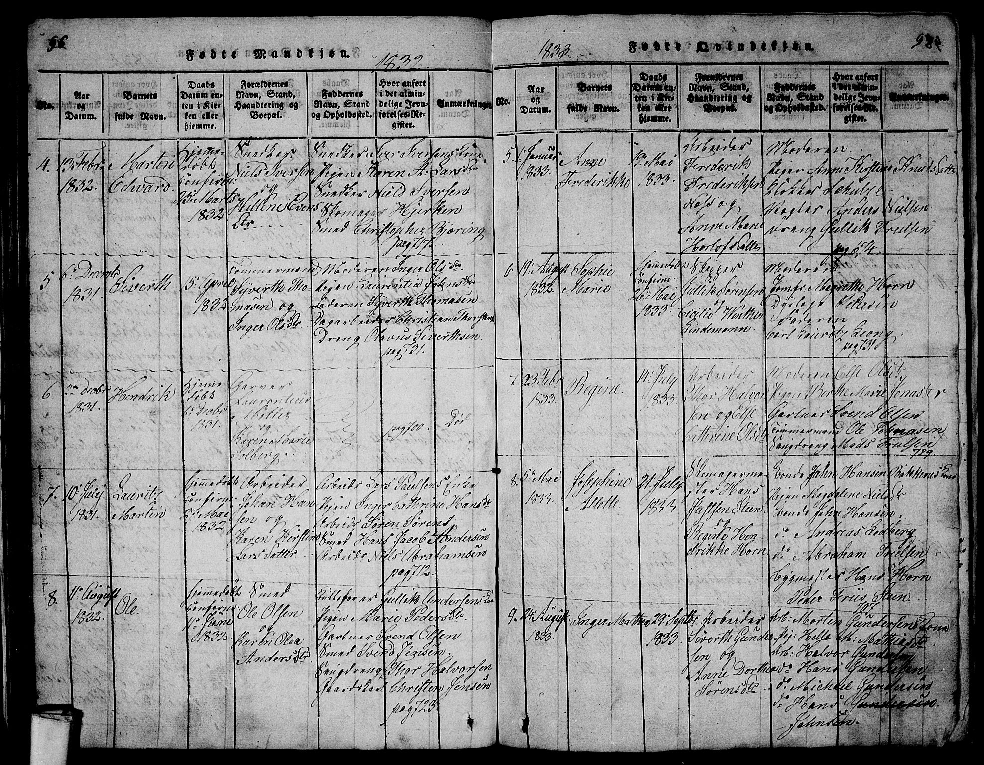 Larvik kirkebøker, SAKO/A-352/G/Gb/L0001: Parish register (copy) no. II 1, 1818-1843, p. 96-97