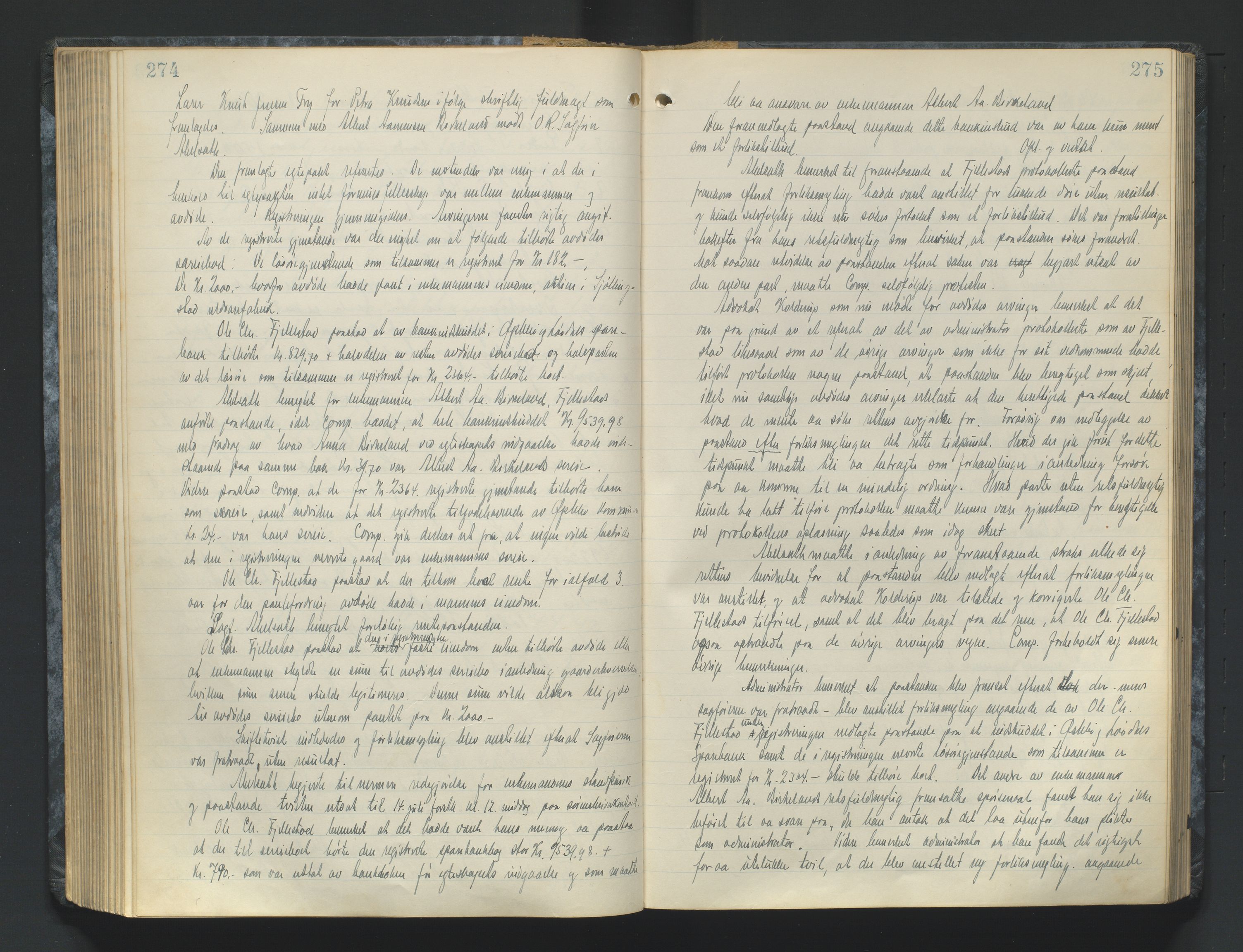 Mandal sorenskriveri, AV/SAK-1221-0005/001/H/Hc/L0084: Skifteforhandlingsprotokoll nr 16, 1921-1924, p. 274-275