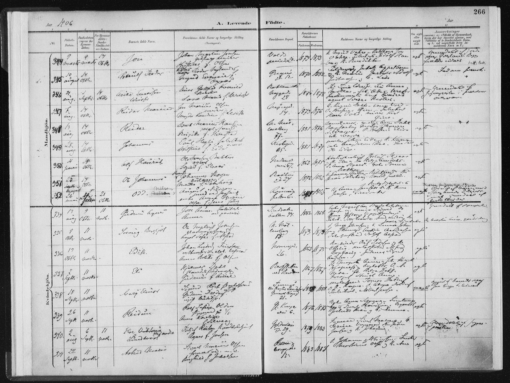 Ministerialprotokoller, klokkerbøker og fødselsregistre - Sør-Trøndelag, SAT/A-1456/604/L0200: Parish register (official) no. 604A20II, 1901-1908, p. 266