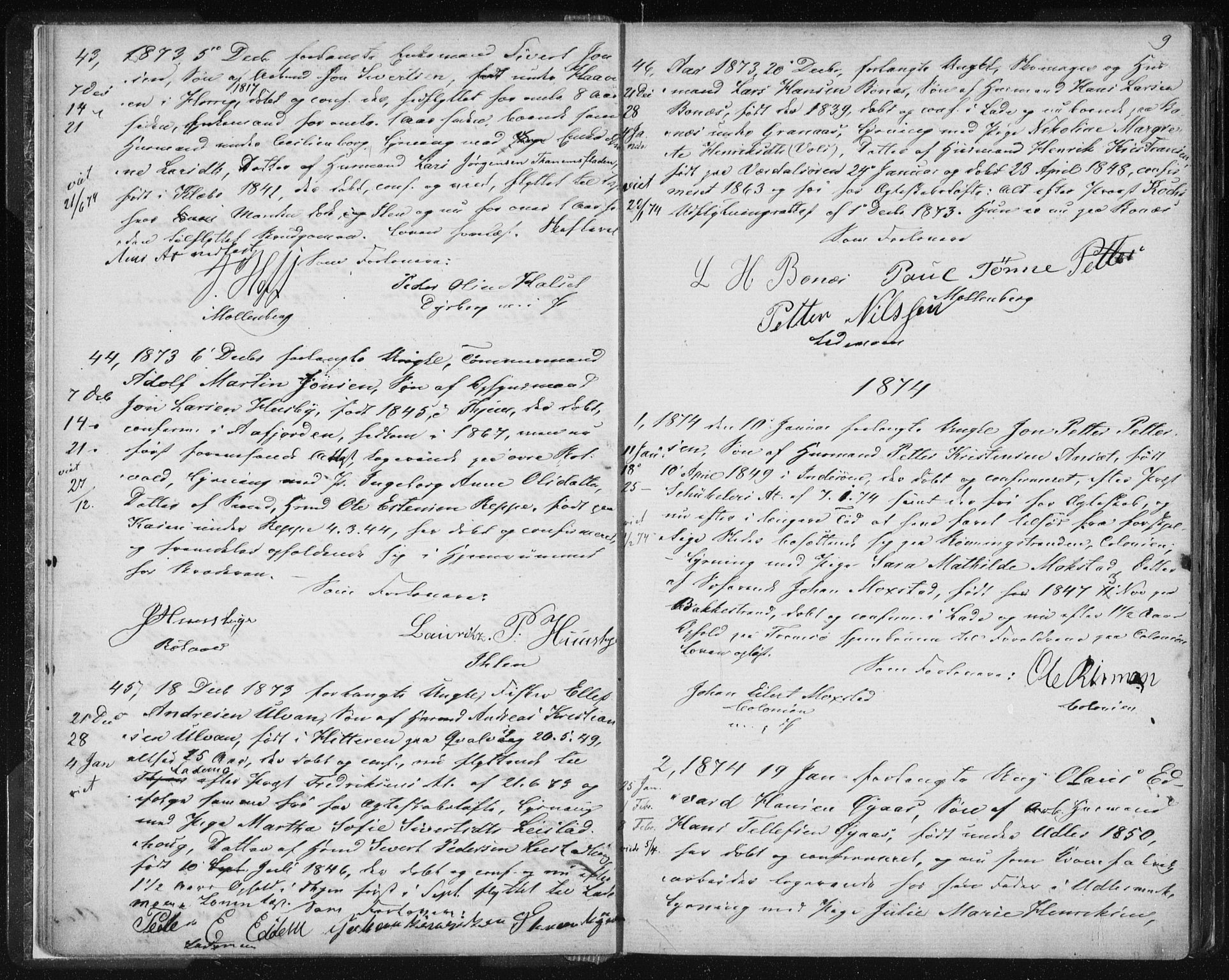Ministerialprotokoller, klokkerbøker og fødselsregistre - Sør-Trøndelag, SAT/A-1456/606/L0299: Banns register no. 606A14, 1873-1889, p. 9