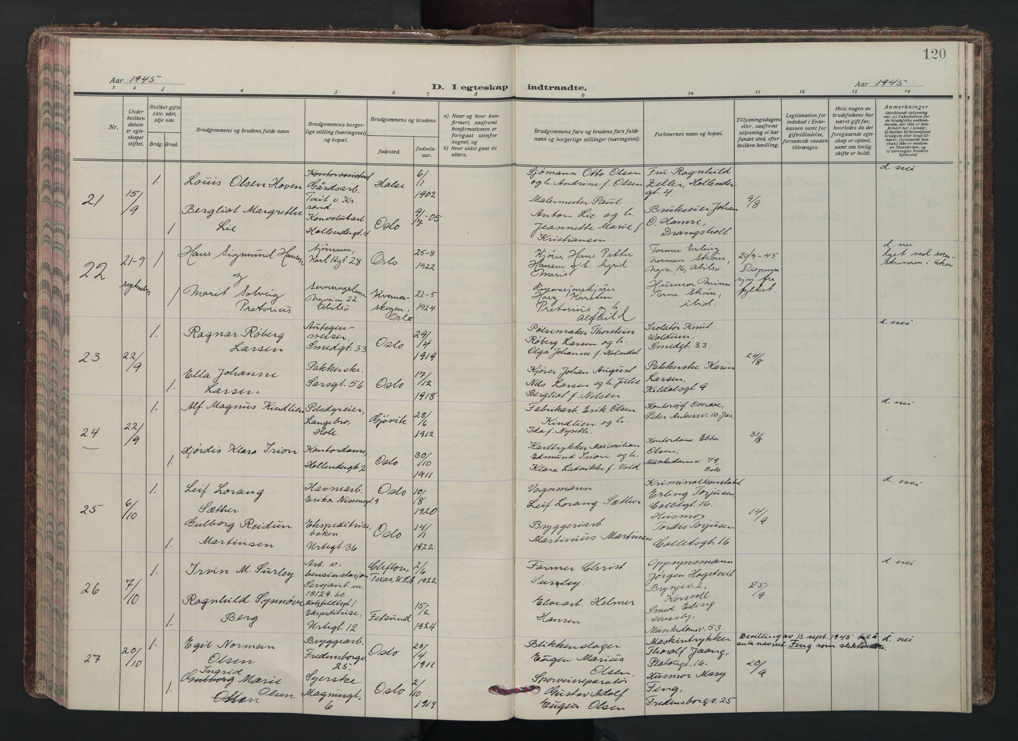 Grønland prestekontor Kirkebøker, AV/SAO-A-10848/F/Fa/L0020: Parish register (official) no. 20, 1935-1946, p. 120