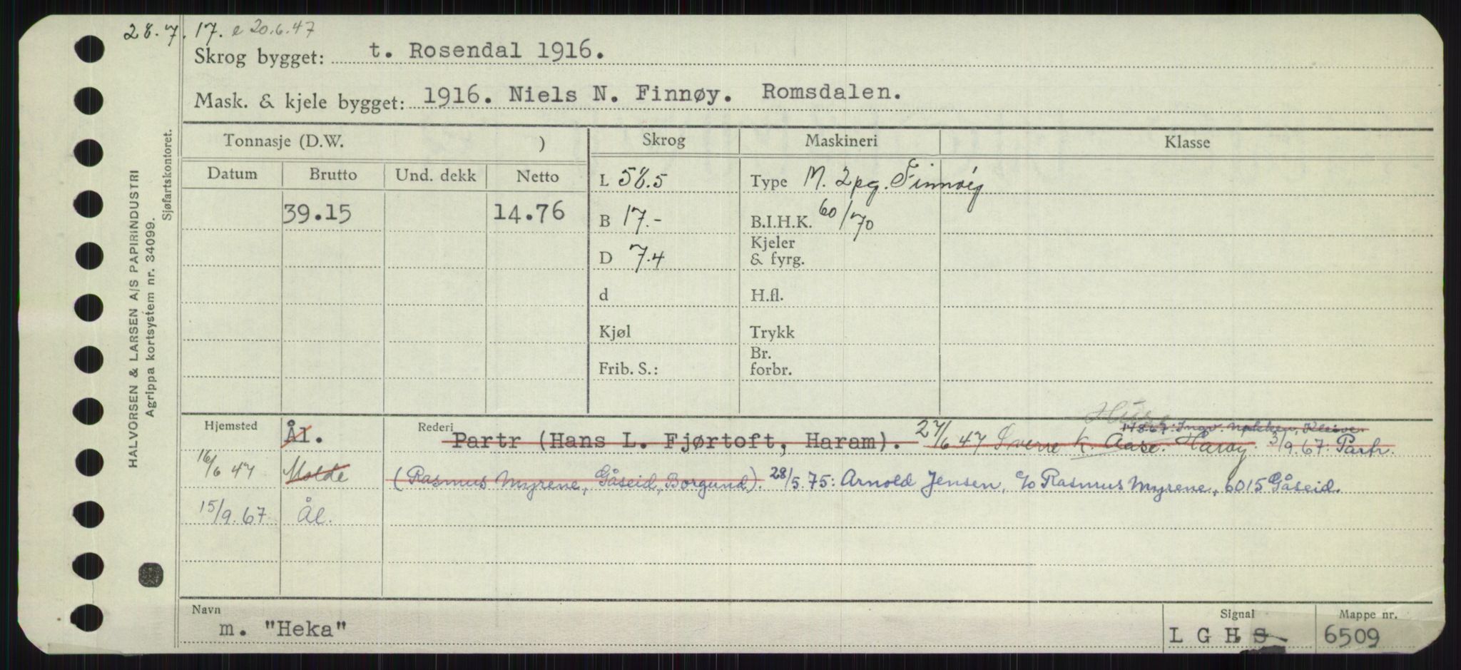 Sjøfartsdirektoratet med forløpere, Skipsmålingen, RA/S-1627/H/Ha/L0002/0002: Fartøy, Eik-Hill / Fartøy, G-Hill, p. 769