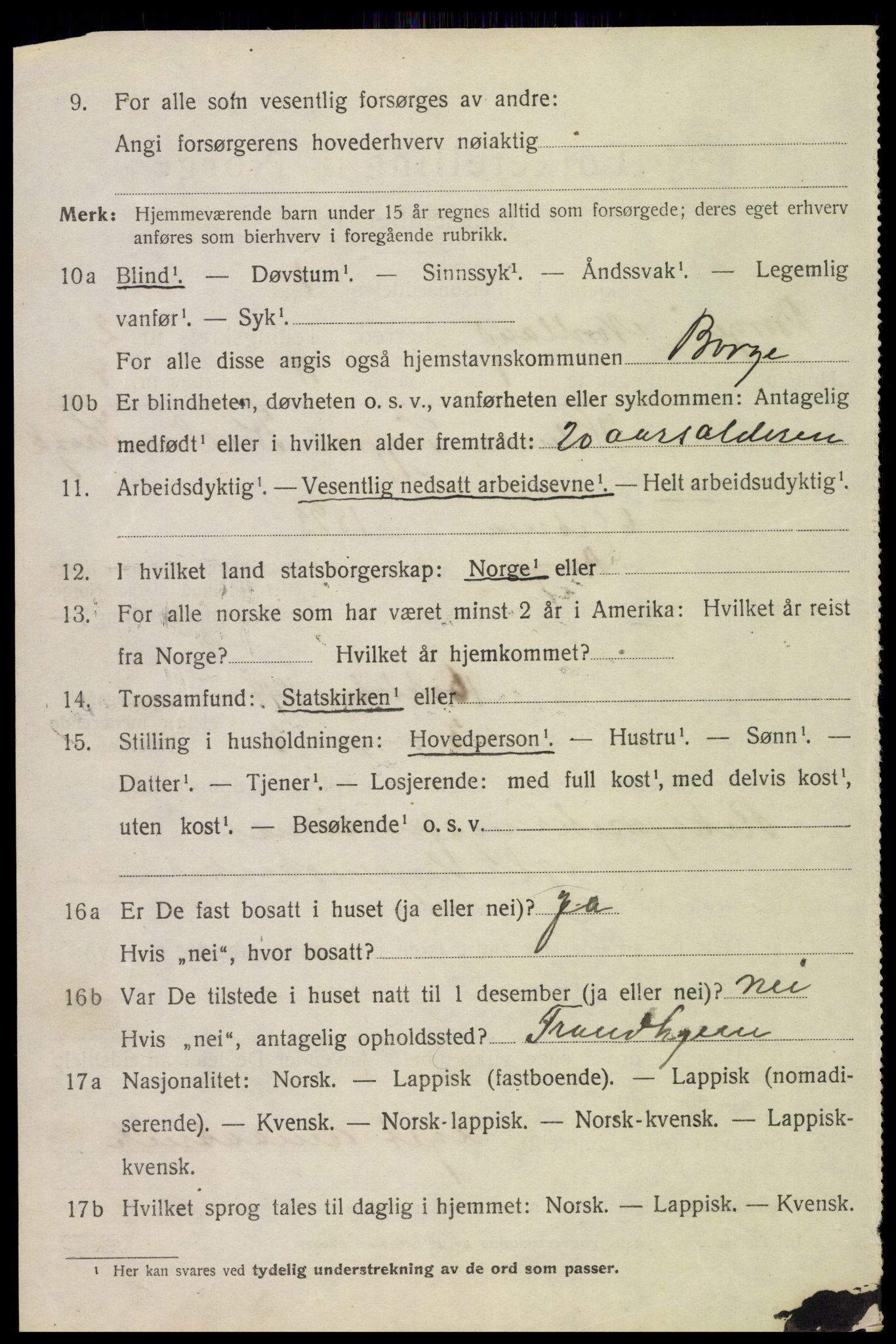 SAT, 1920 census for Borge, 1920, p. 2220
