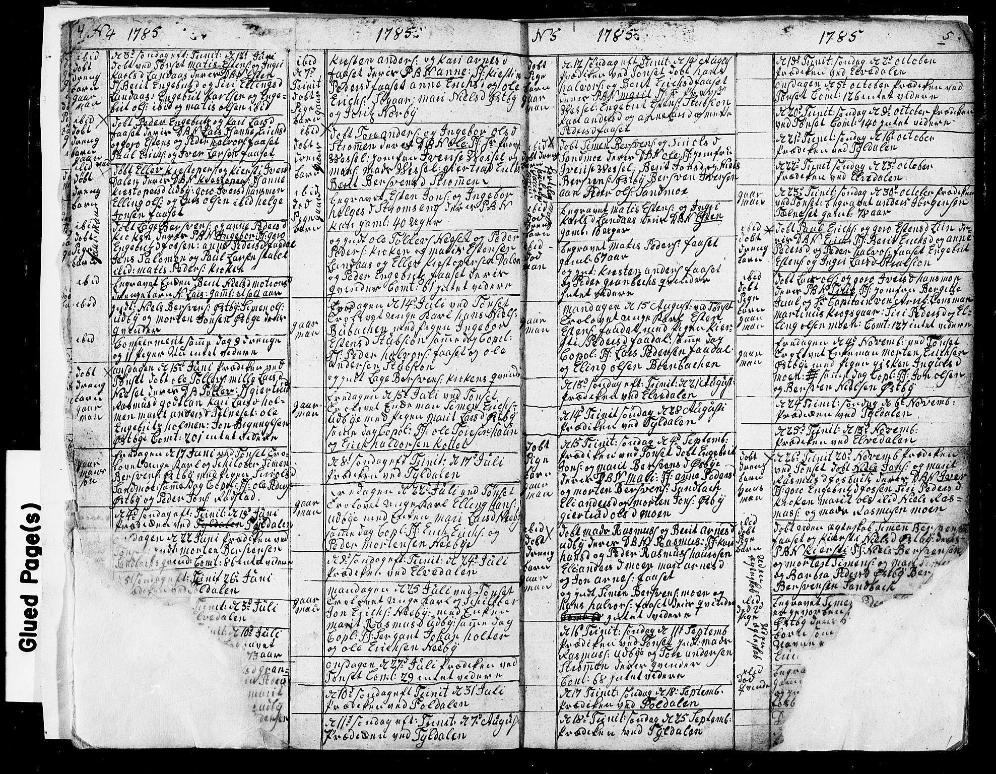 Tynset prestekontor, AV/SAH-PREST-058/H/Ha/Haa/L0013: Parish register (official) no. 13, 1784-1790, p. 4-5