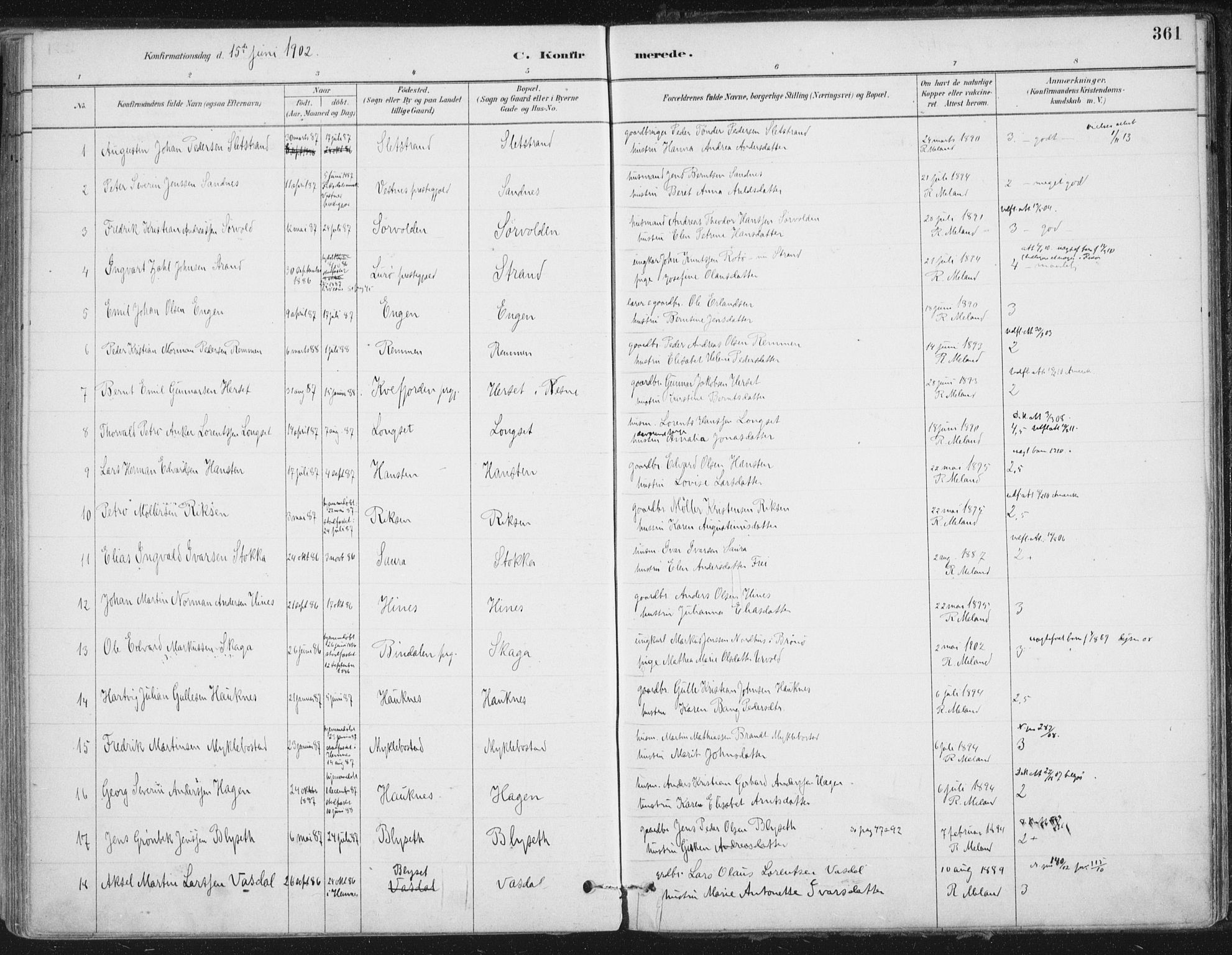 Ministerialprotokoller, klokkerbøker og fødselsregistre - Nordland, AV/SAT-A-1459/838/L0552: Parish register (official) no. 838A10, 1880-1910, p. 361