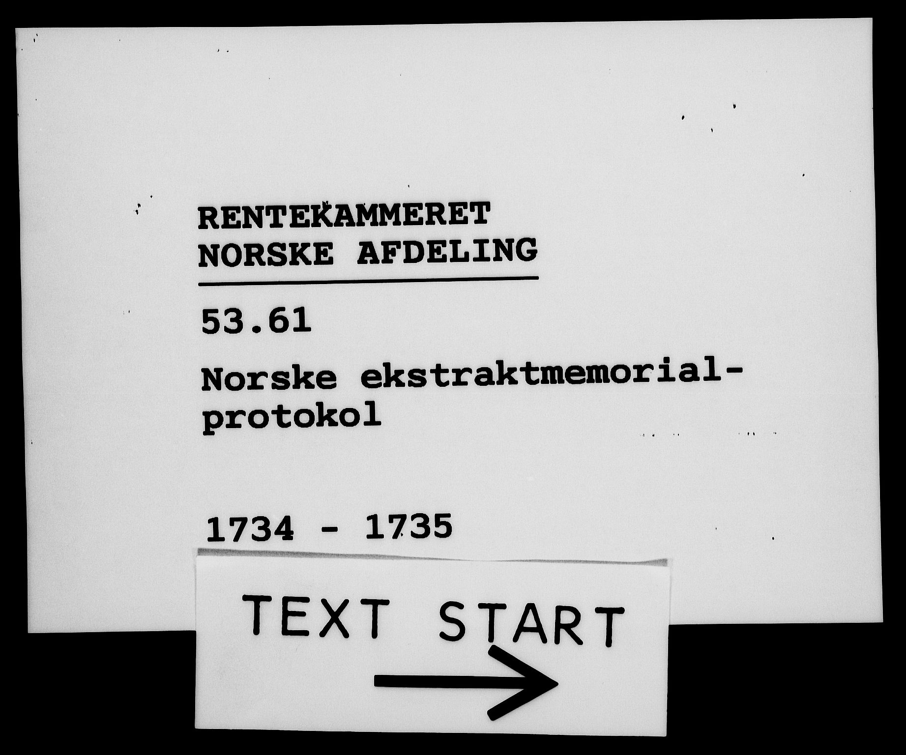 Rentekammeret, Kammerkanselliet, RA/EA-3111/G/Gh/Gha/L0016: Norsk ekstraktmemorialprotokoll (merket RK 53.61), 1734-1735