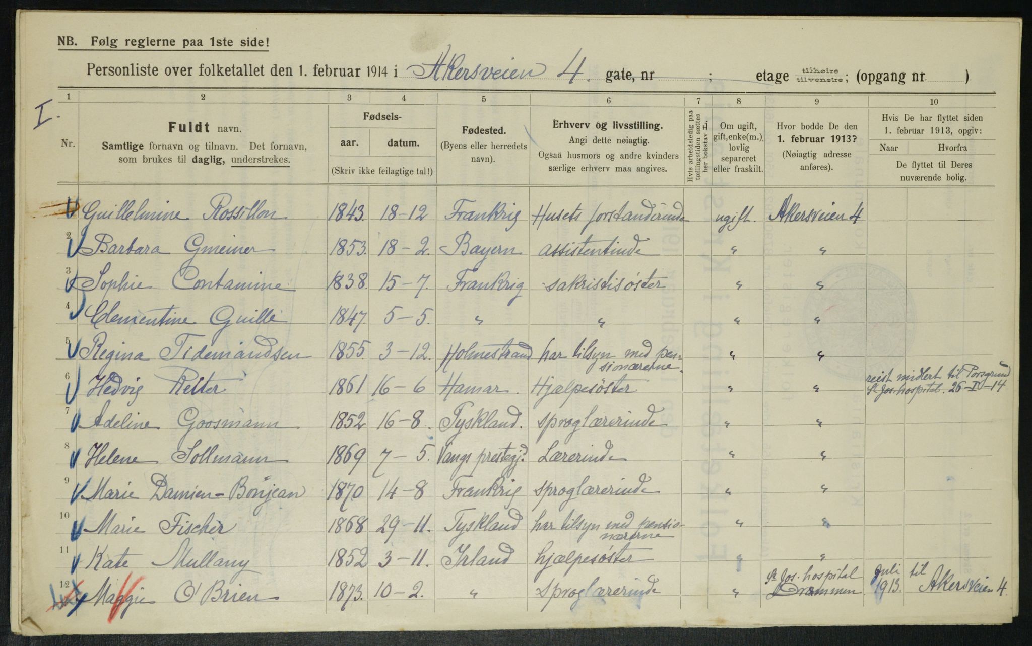 OBA, Municipal Census 1914 for Kristiania, 1914, p. 806